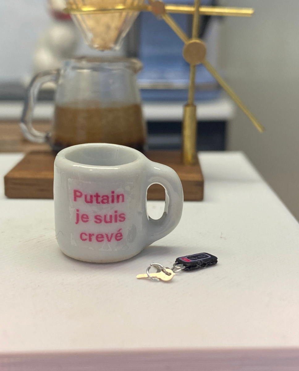 Dollhouse miniature coffee mug Children go the Fuck to Sleep, dollhouse kitchen dishes