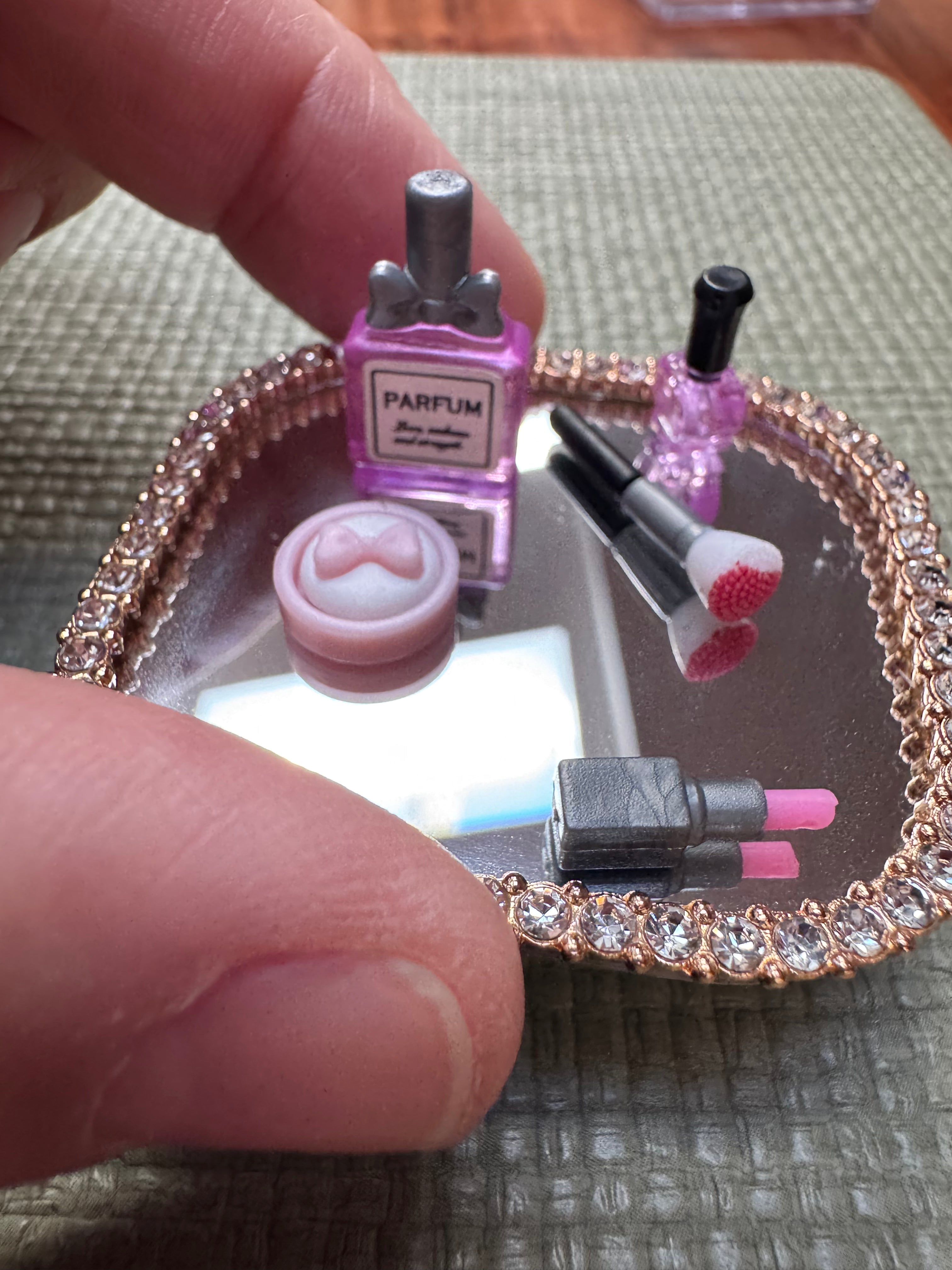 dollhouse miniature make-up, 1/12 scale lipstick, bathroom decor