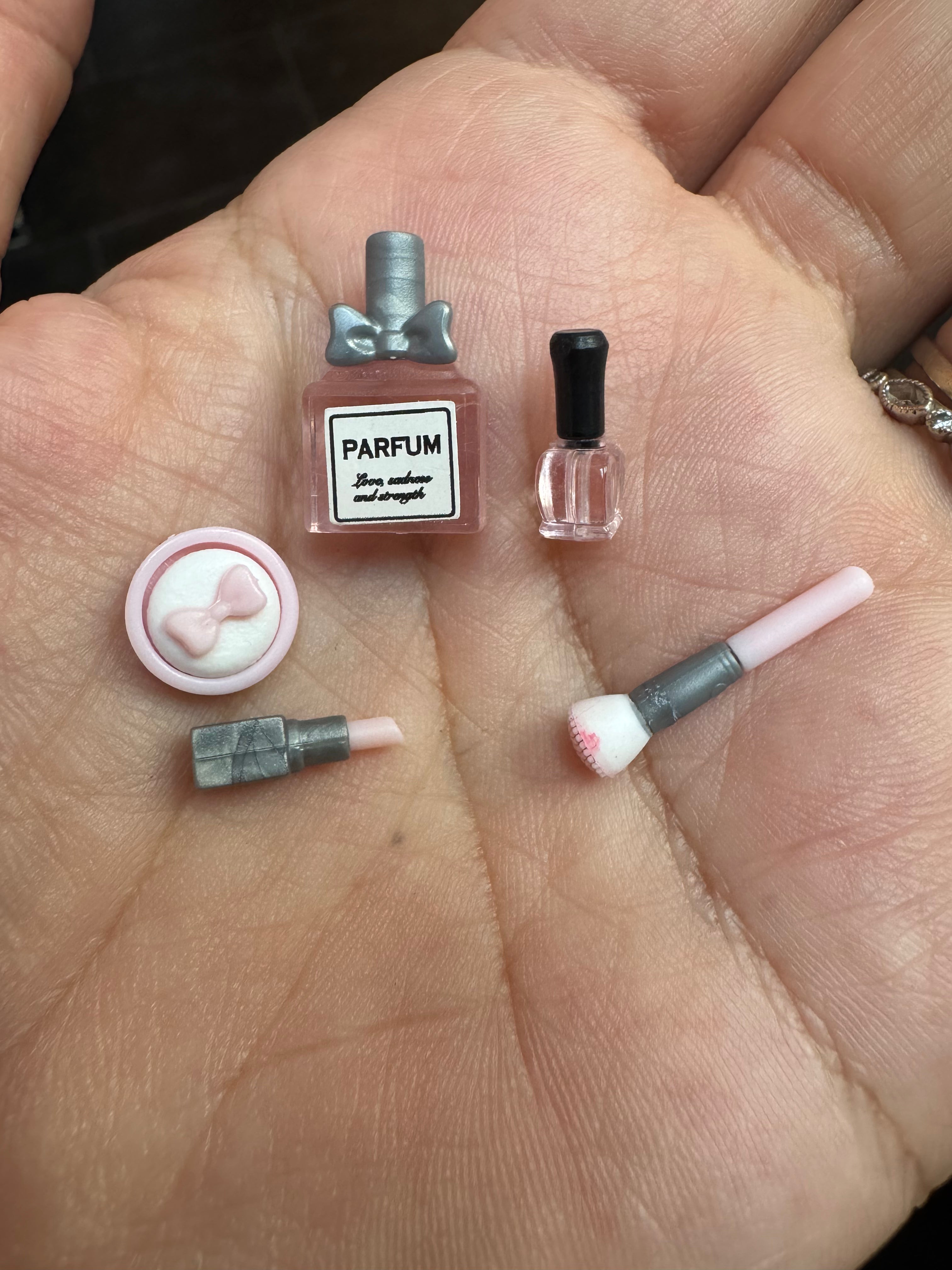 dollhouse miniature make-up, 1/12 scale lipstick, bathroom decor