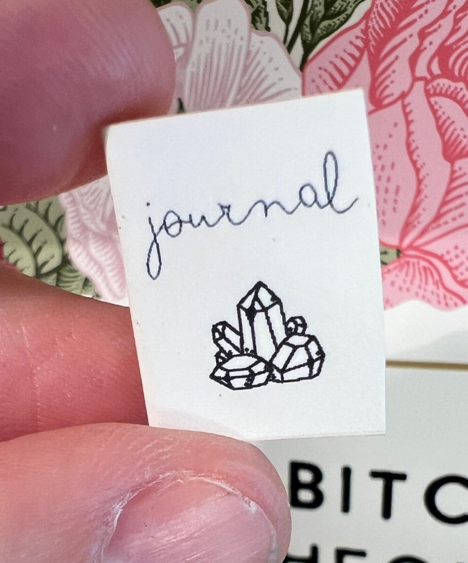 Dollhouse Miniature book, Journal dollhouse miniature book, 1/12 scale dollhouse book, blank inside, 1/6 scale book