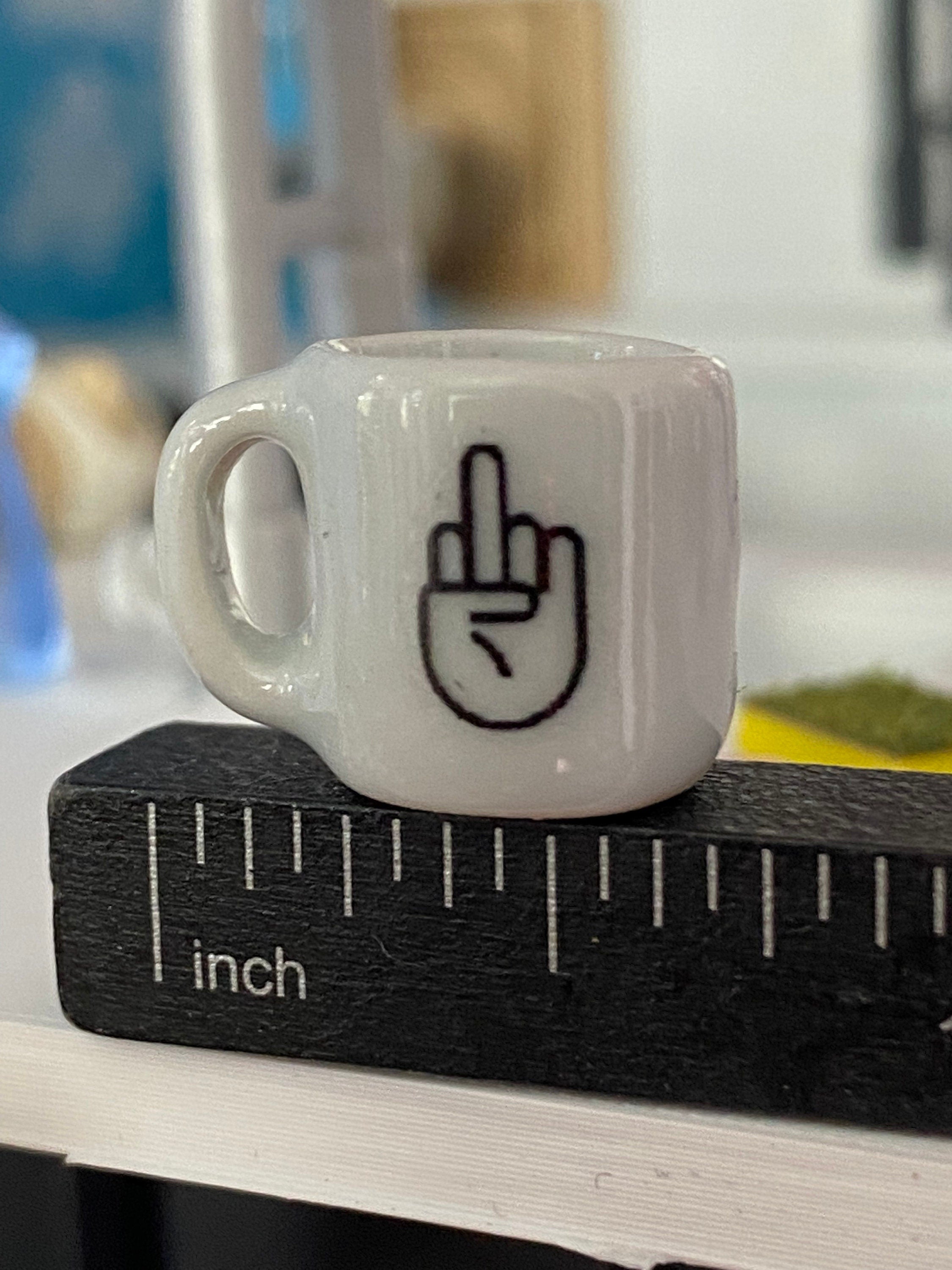dollhouse miniature coffee mug finger emoji 1/12 scale