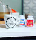 dollhouse miniature coffee mug I'm Fine 1/12 scale kitchen accessory