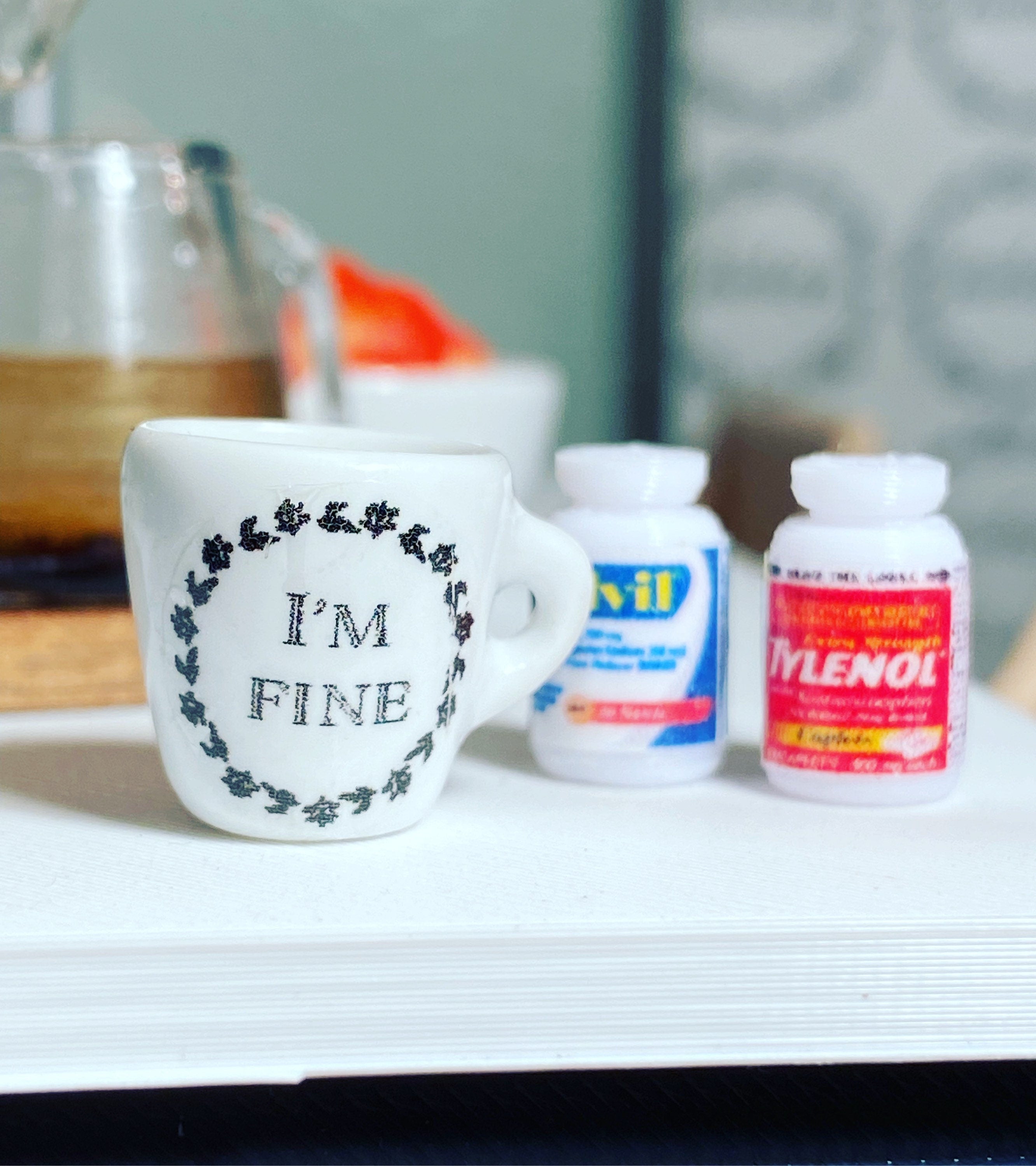 dollhouse miniature coffee mug I'm Fine 1/12 scale kitchen accessory