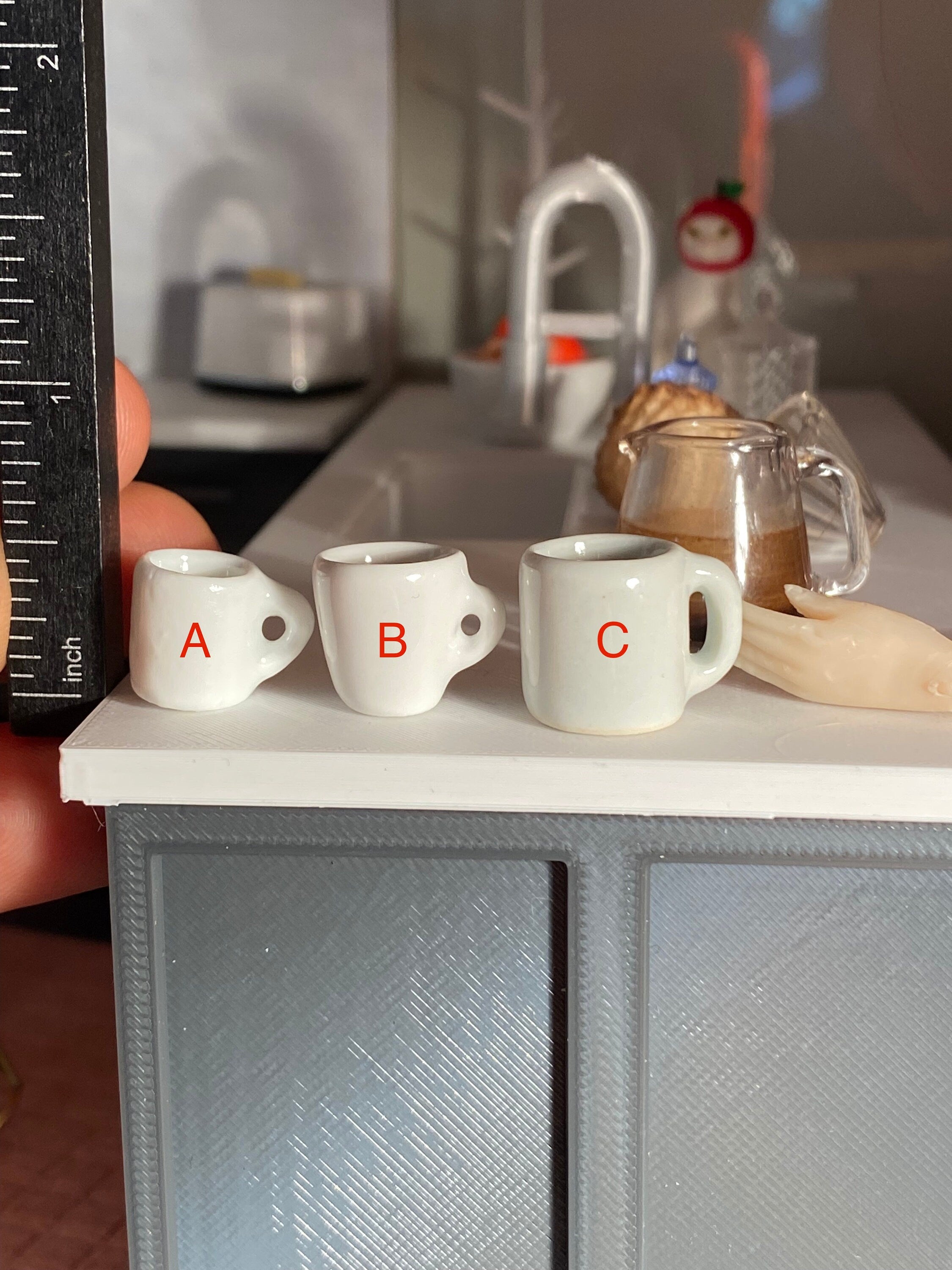 dollhouse miniature coffee mug, zodiac coffee mug, 1/12 scale dishes, magic