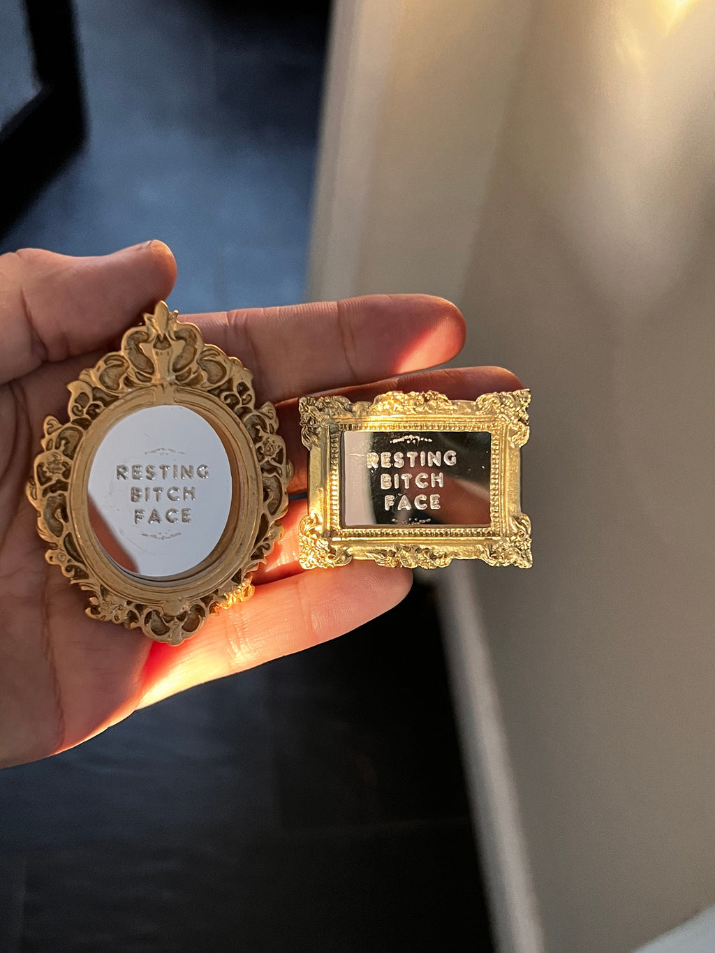 dollhouse miniature Resting Bitch Face mirror dollhouse decor can be used 1/12 and 1/6 scale