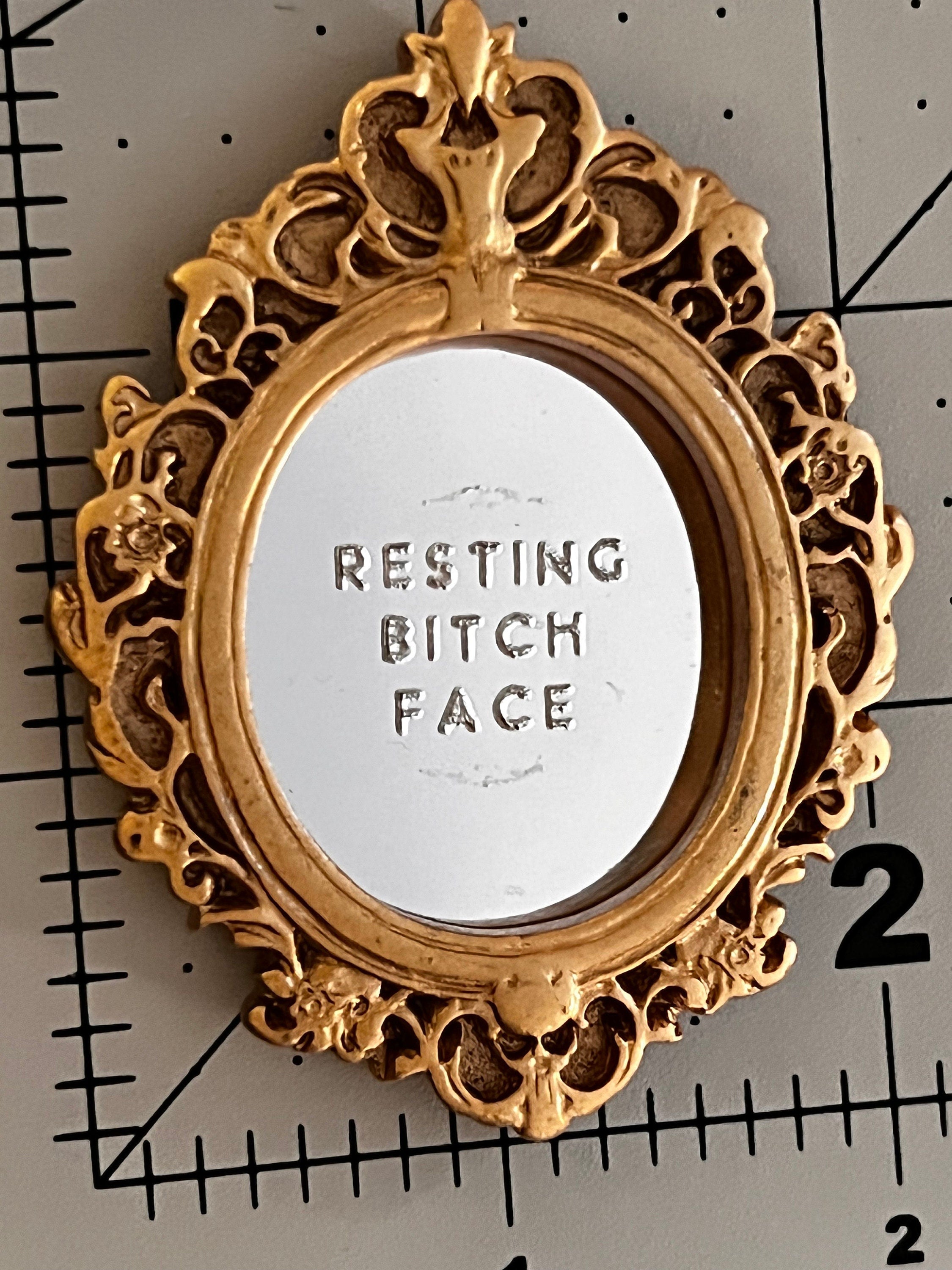 dollhouse miniature Resting Bitch Face mirror dollhouse decor can be used 1/12 and 1/6 scale