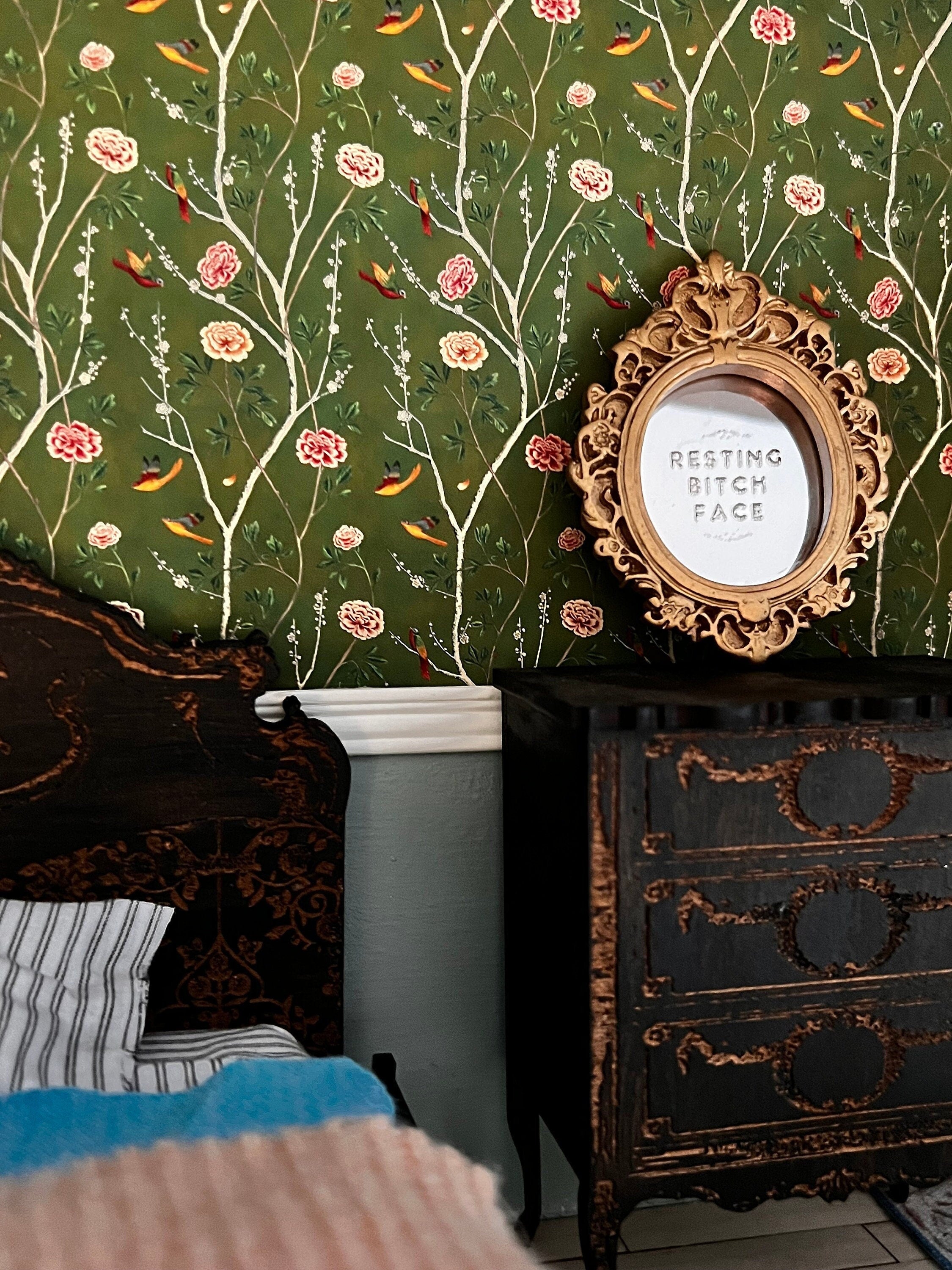 dollhouse miniature Resting Bitch Face mirror dollhouse decor can be used 1/12 and 1/6 scale