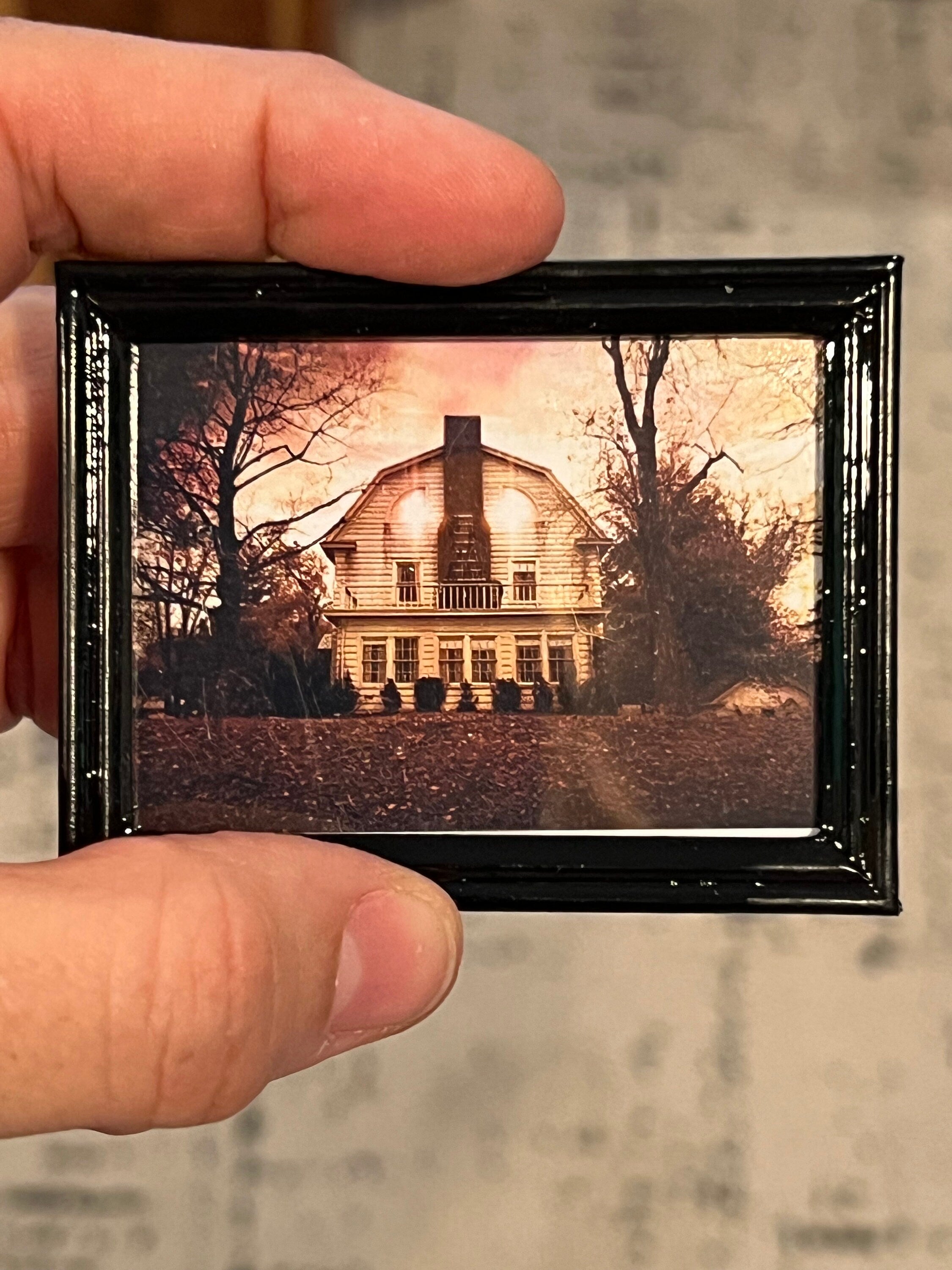 dollhouse miniature Halloween decor, The Shining and Amityville Horror