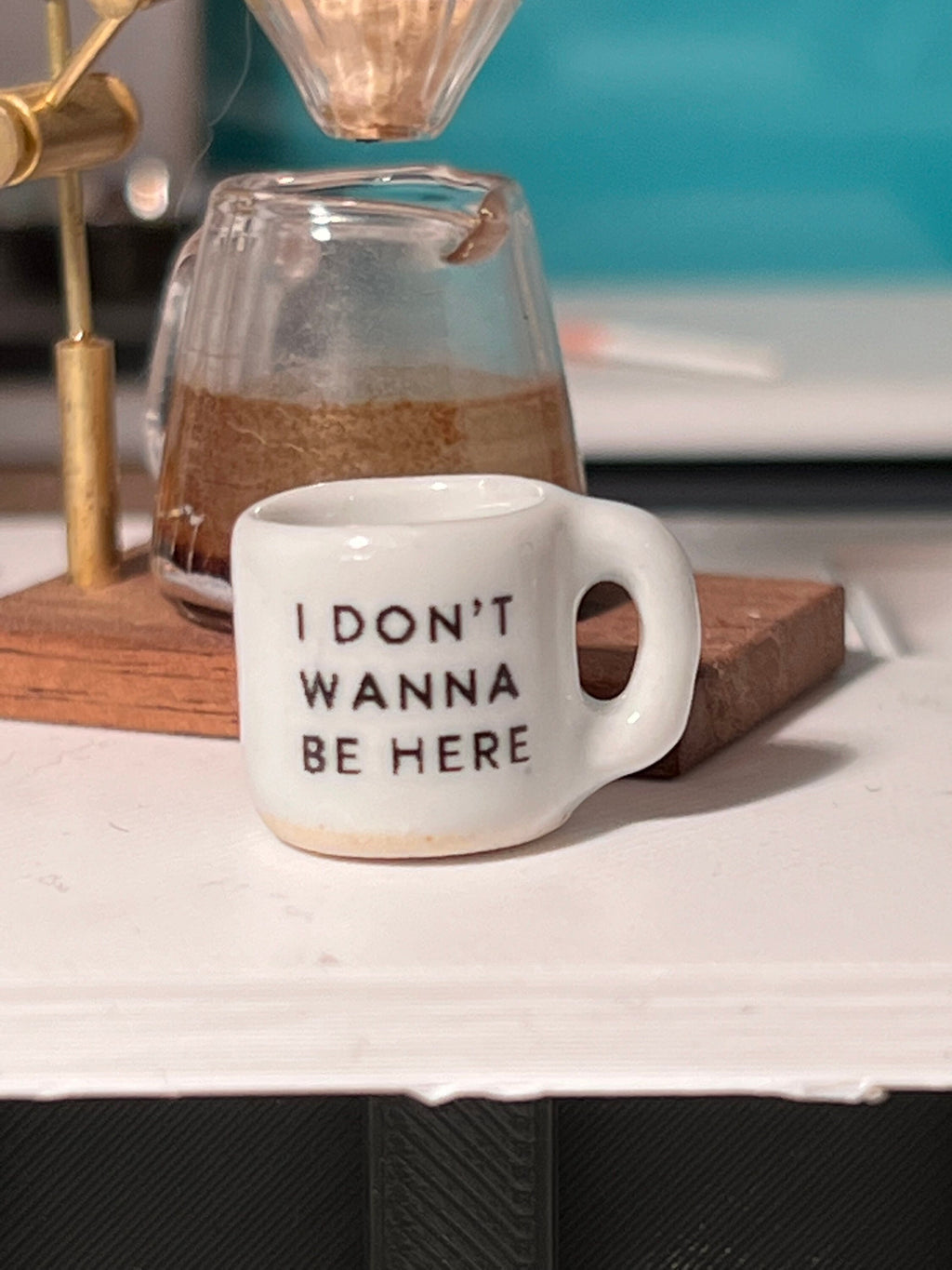 Dollhouse miniature coffee mug Children go the Fuck to Sleep, dollhouse kitchen dishes