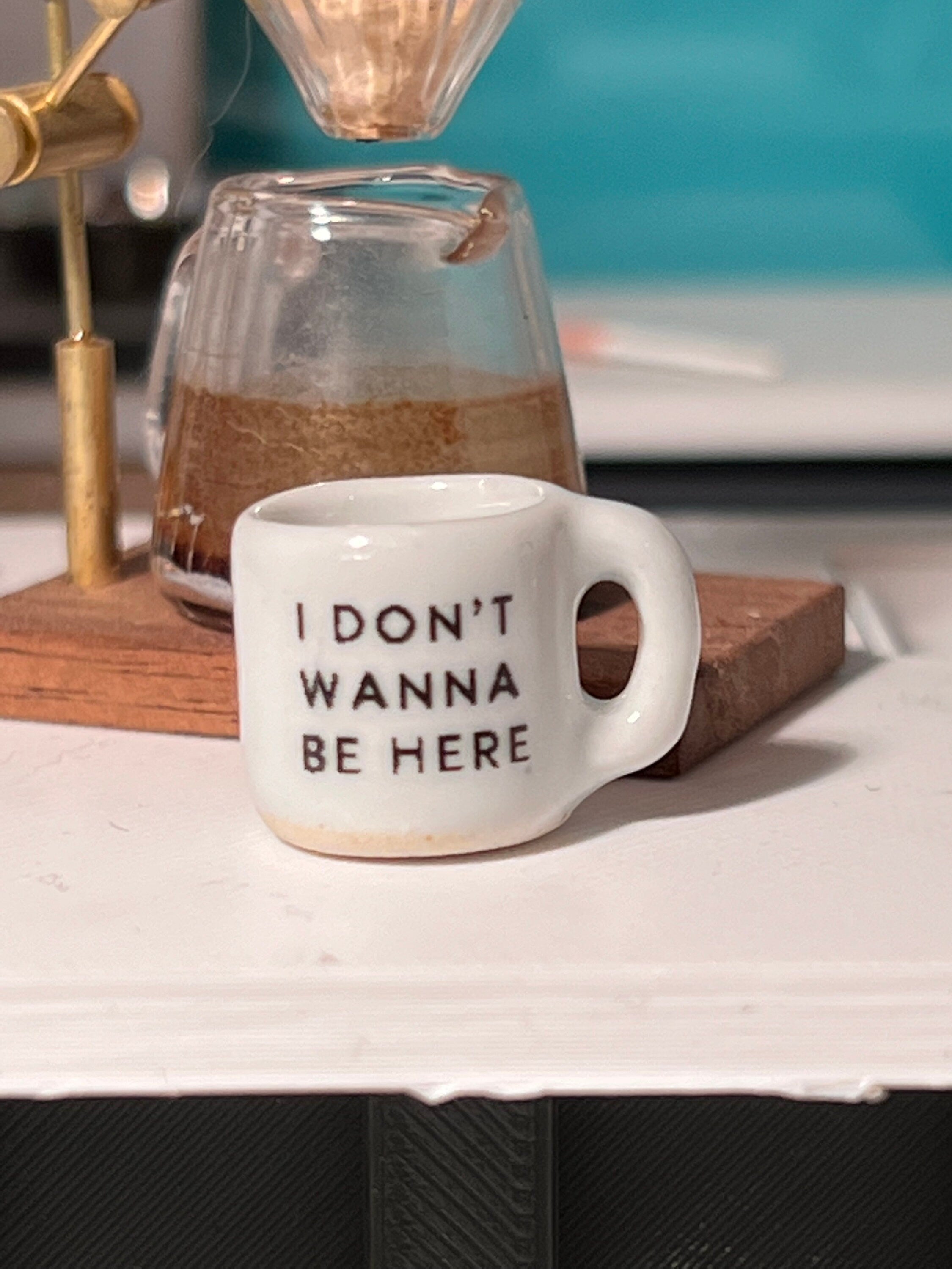 Dollhouse miniature coffee mug Children go the Fuck to Sleep, dollhouse kitchen dishes