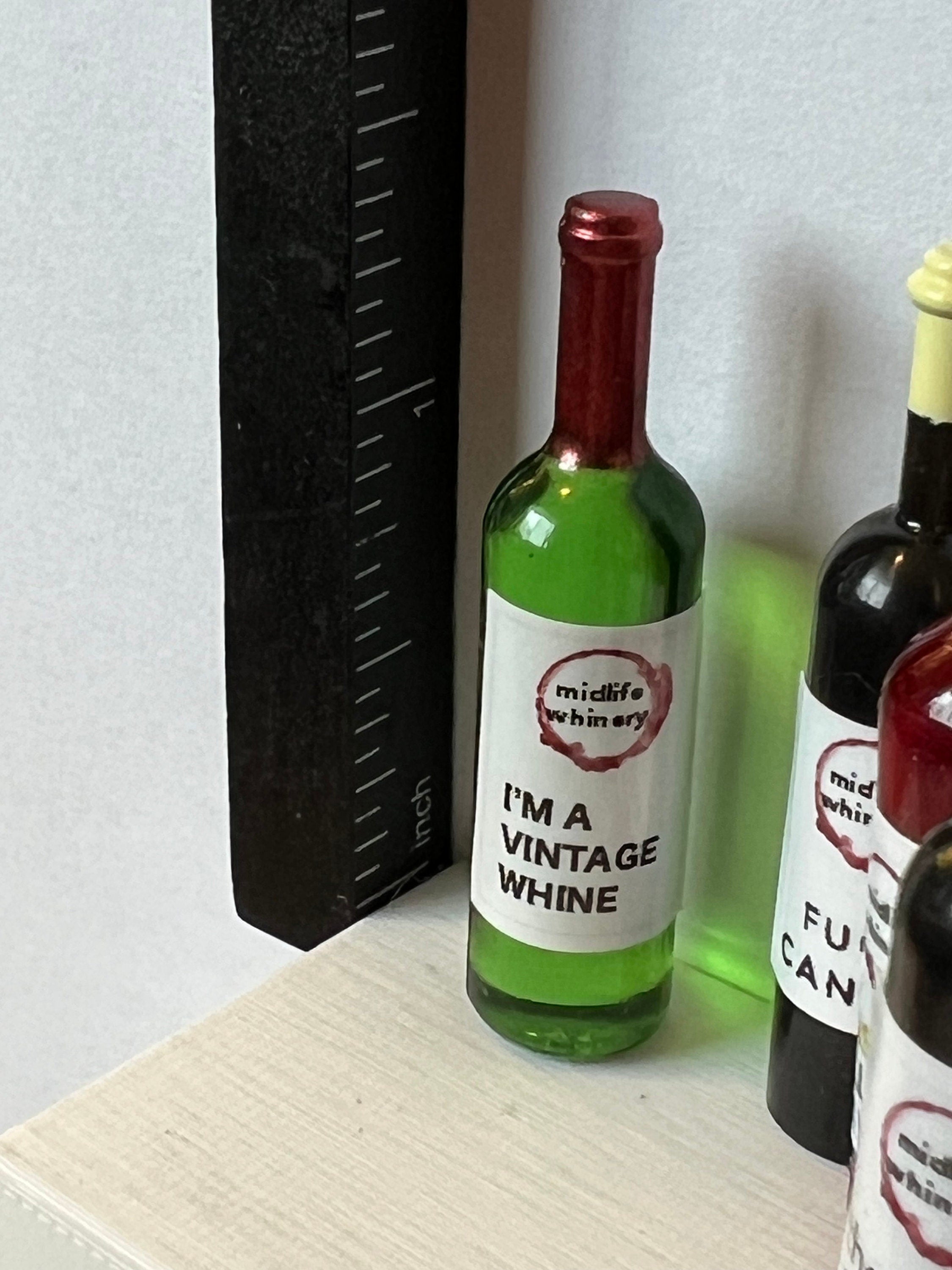 Dollhouse miniature wine bottle, THE FUCKENING, 1/12 dollhouse kitchen and bar decor