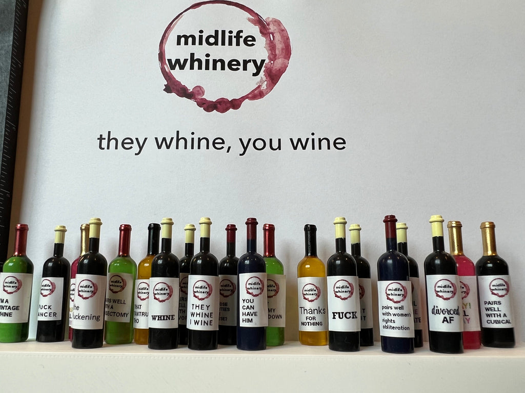 Dollhouse miniature wine bottle, Pairs well with DIVORCE, 1/12 kitchen accessory