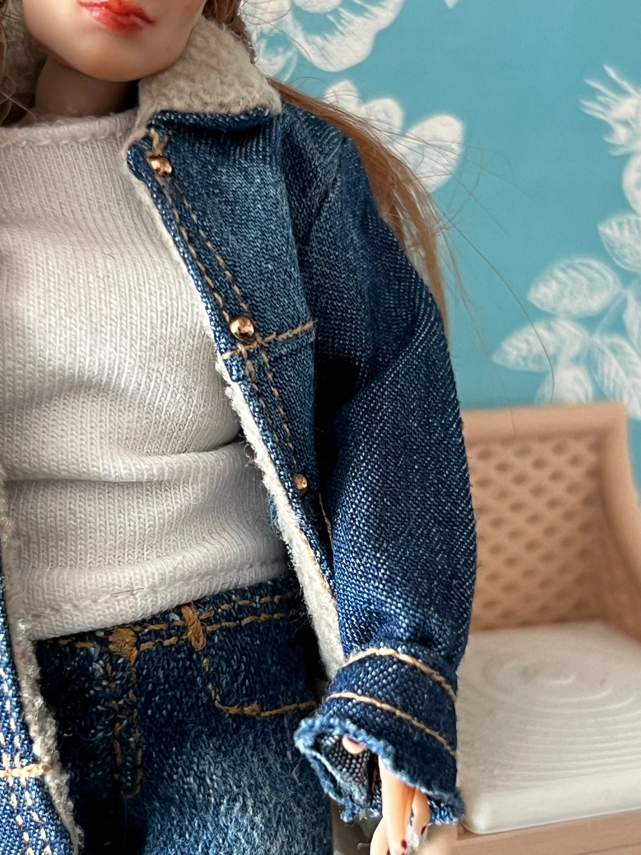 dollhouse miniature coat 1/12 denim jacket
