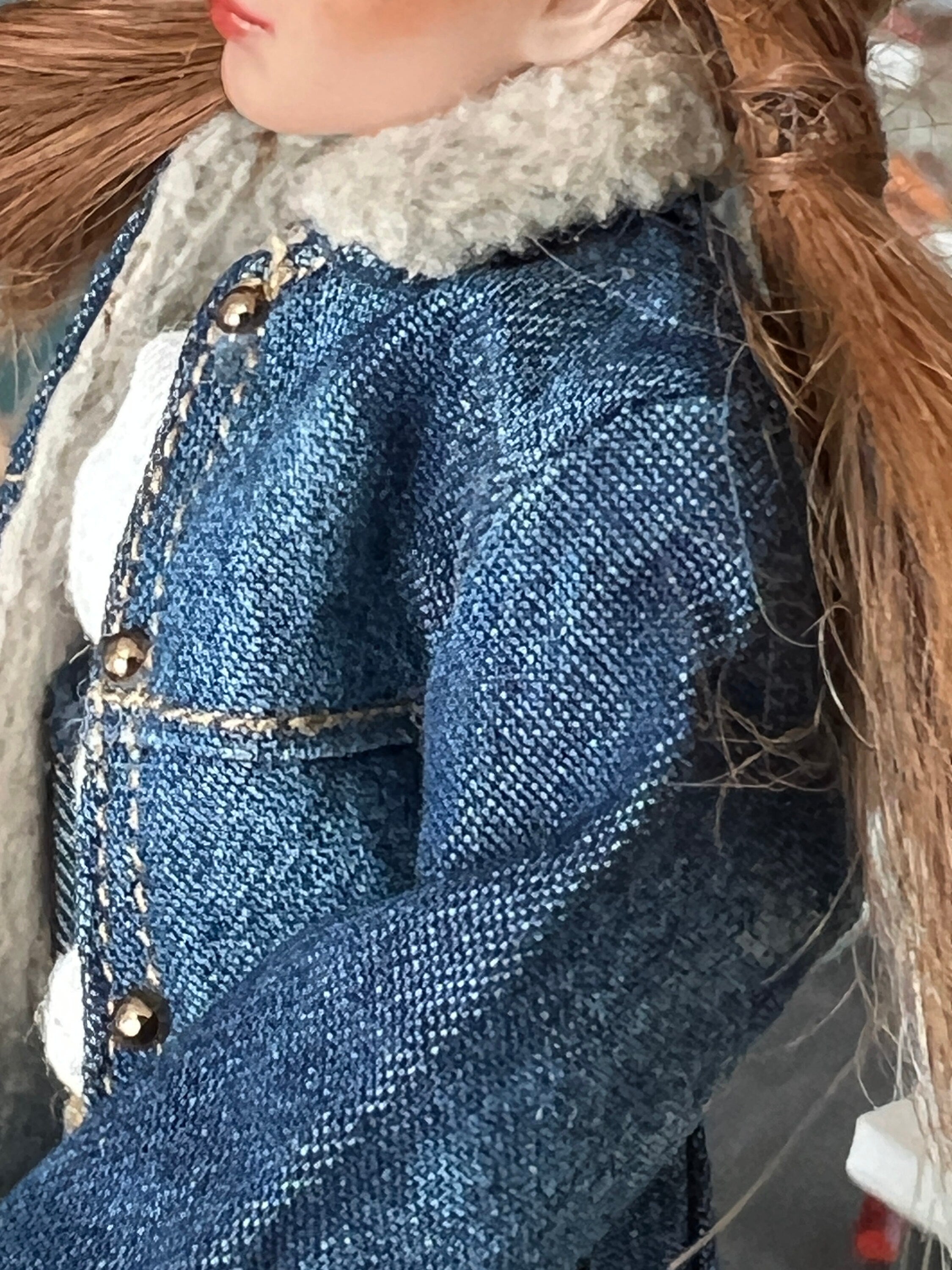 dollhouse miniature coat 1/12 denim jacket