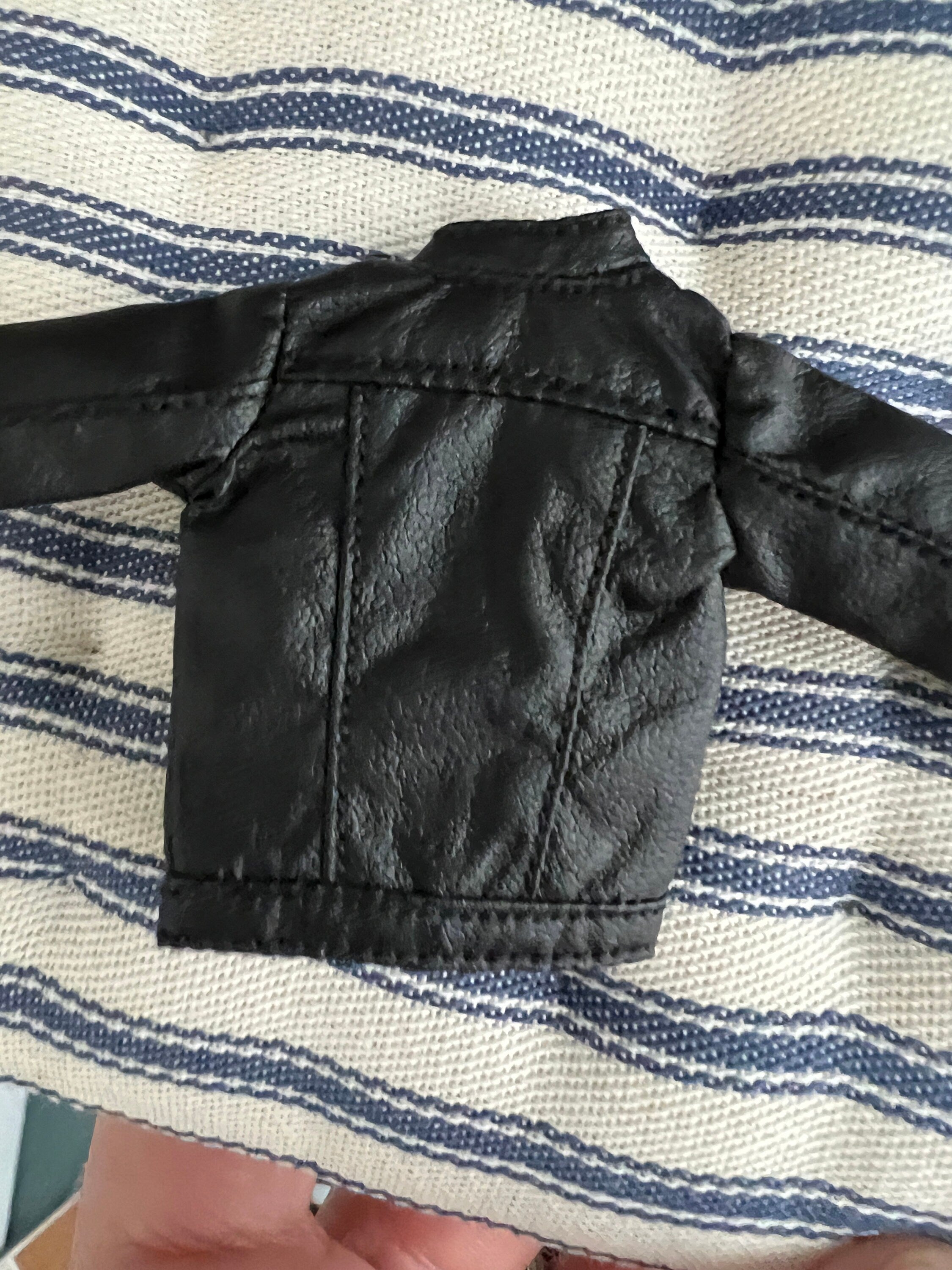 dollhouse miniature coat female EXTREMELY fitted tight biker leather 1/12 Jacket