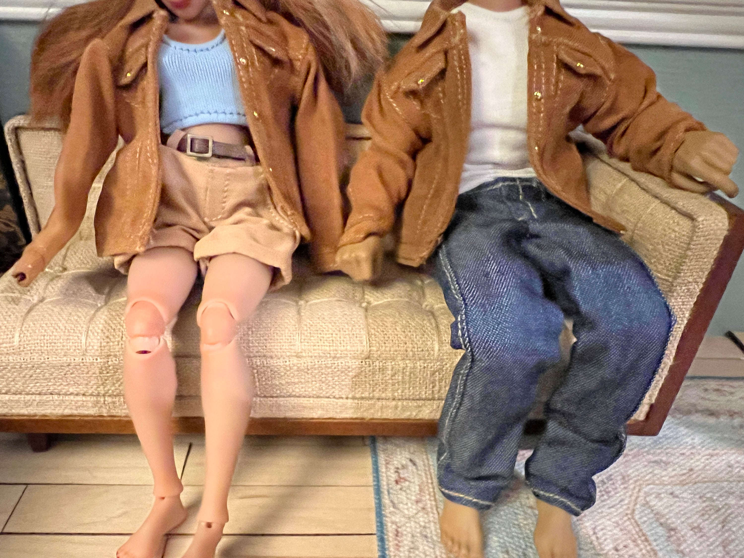 dollhouse miniature jacket 1/12 scale coat faux suede