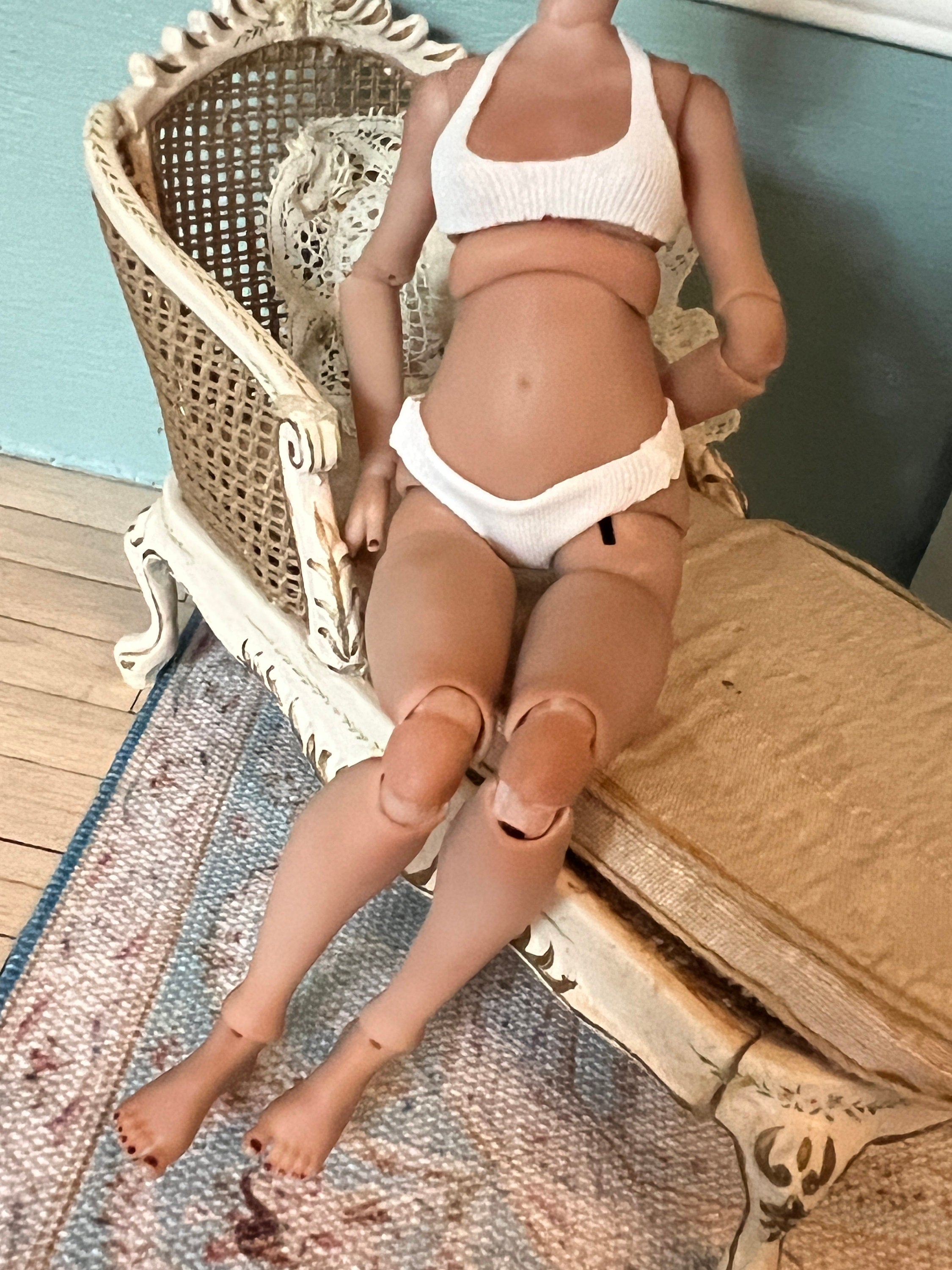 Dollhouse miniature simple bra and panty, 1/12 underwear and panties,