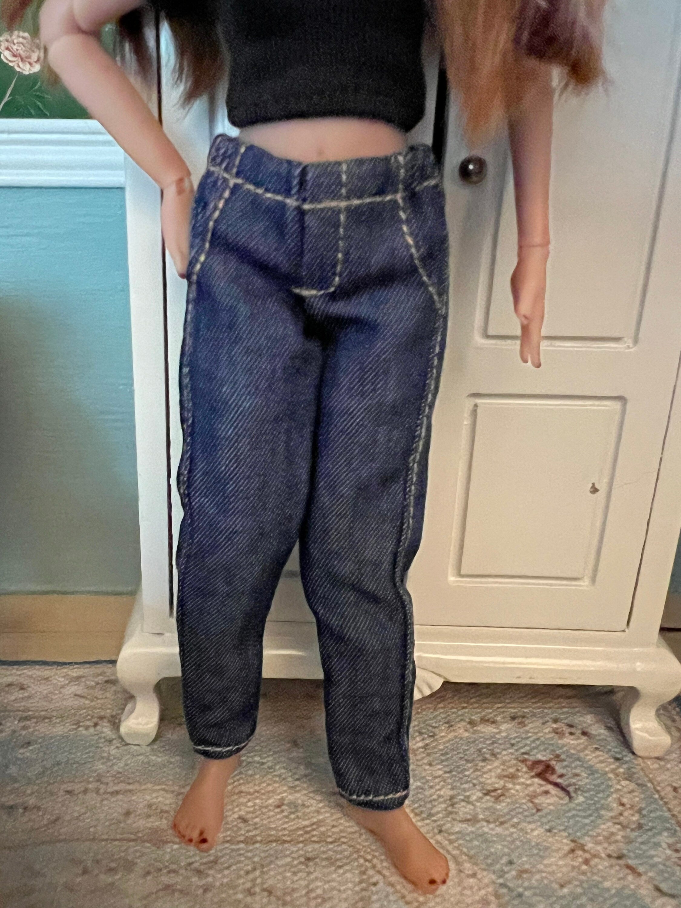 Dollhouse miniature women's jeans 1/12 clothing