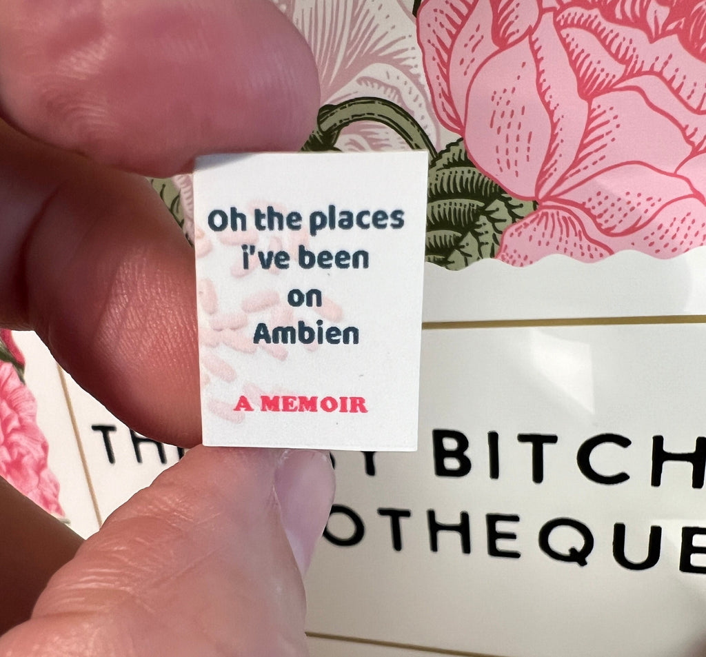 Dollhouse Miniature book, Ambien Travels, 1/12 scale dollhouse book, blank inside, 1/6 scale option