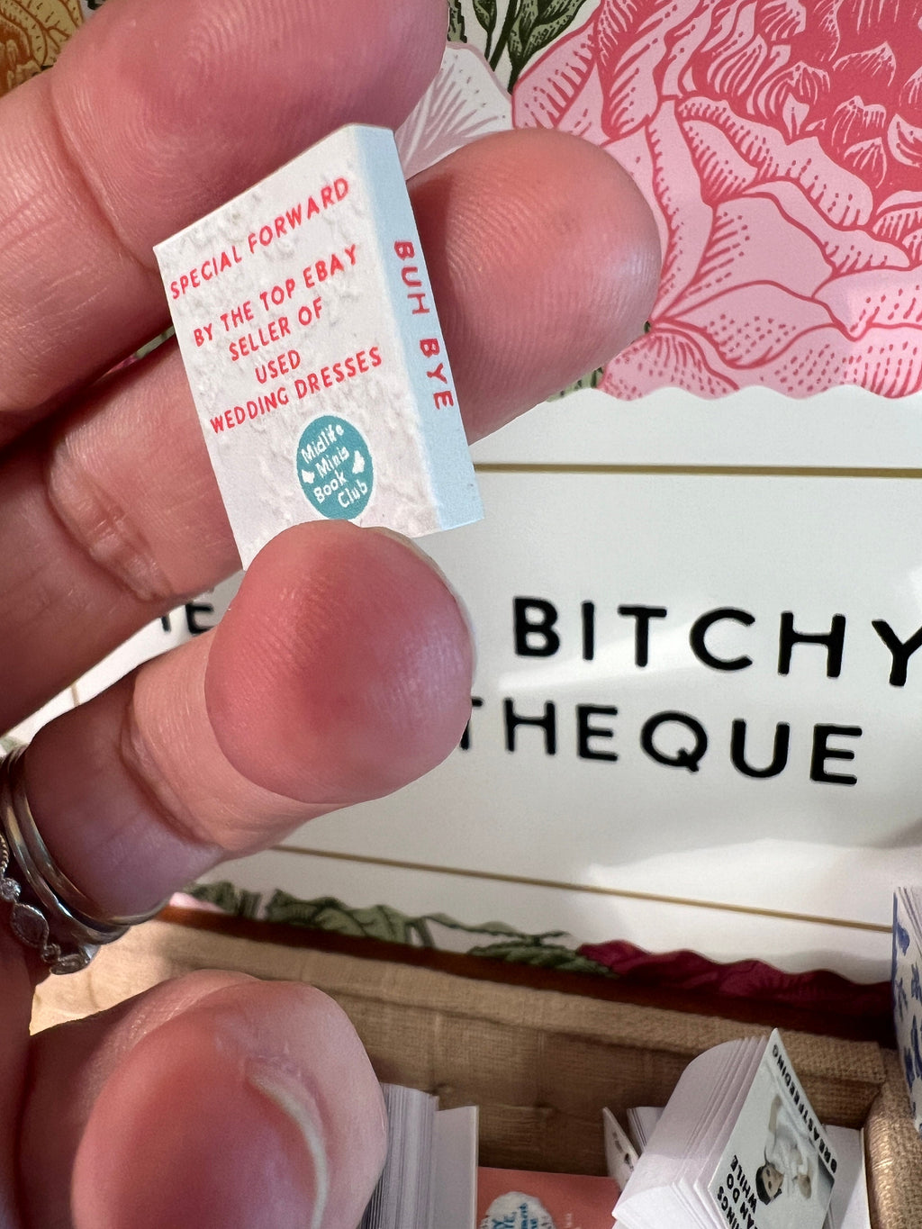 Dollhouse Miniature book, Buh Bye, 1/12 scale dollhouse book, blank inside, 1/6 scale book