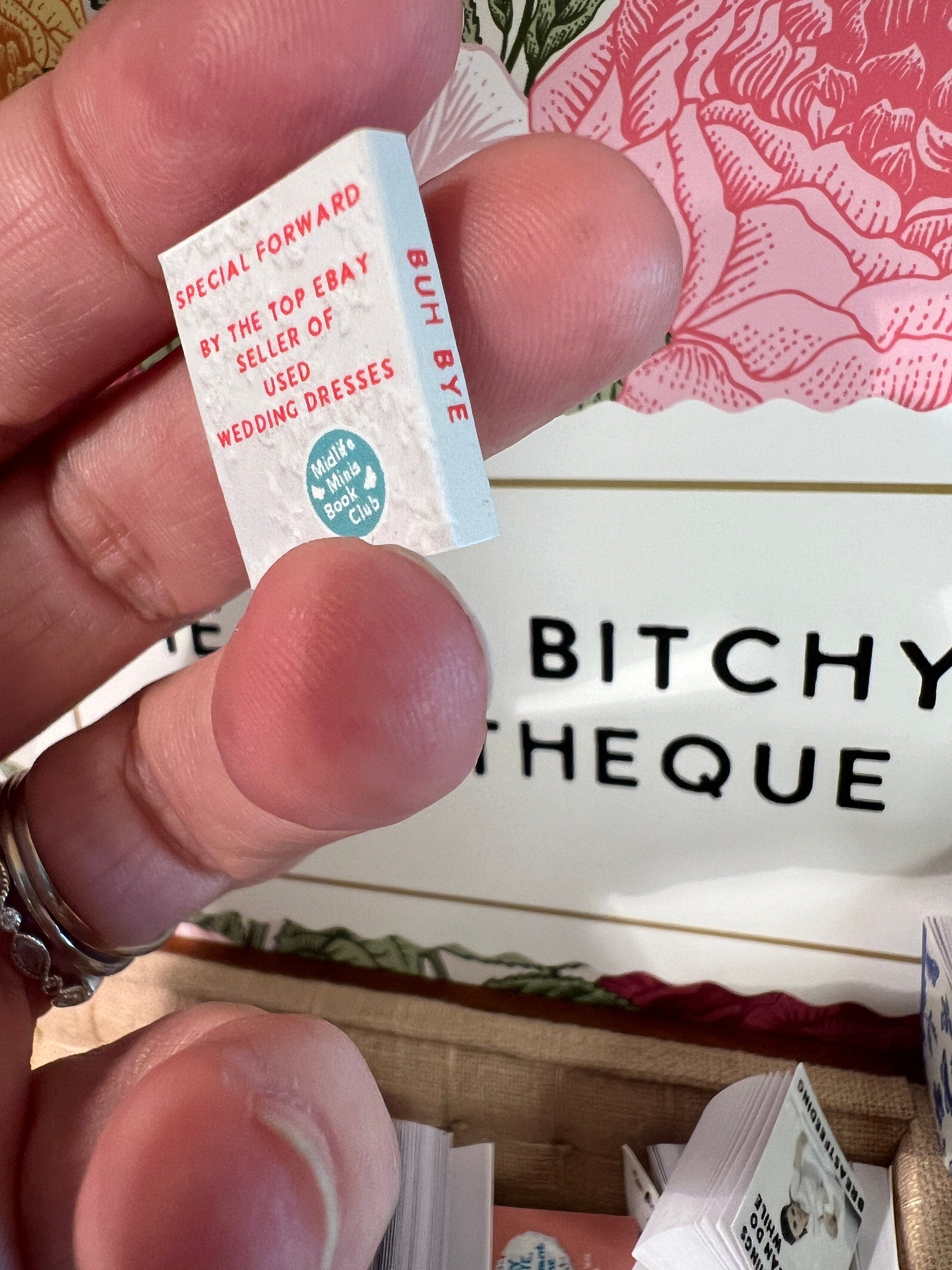 Dollhouse Miniature book, Buh Bye, 1/12 scale dollhouse book, blank inside, 1/6 scale book