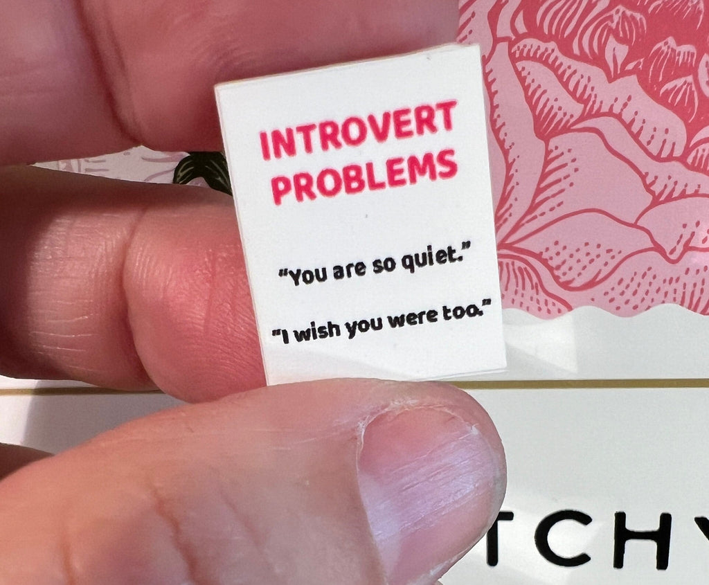 Dollhouse Miniature book, Introvert Problems dollhouse miniature book, 1/12 scale dollhouse book, blank inside, 1/6 scale book