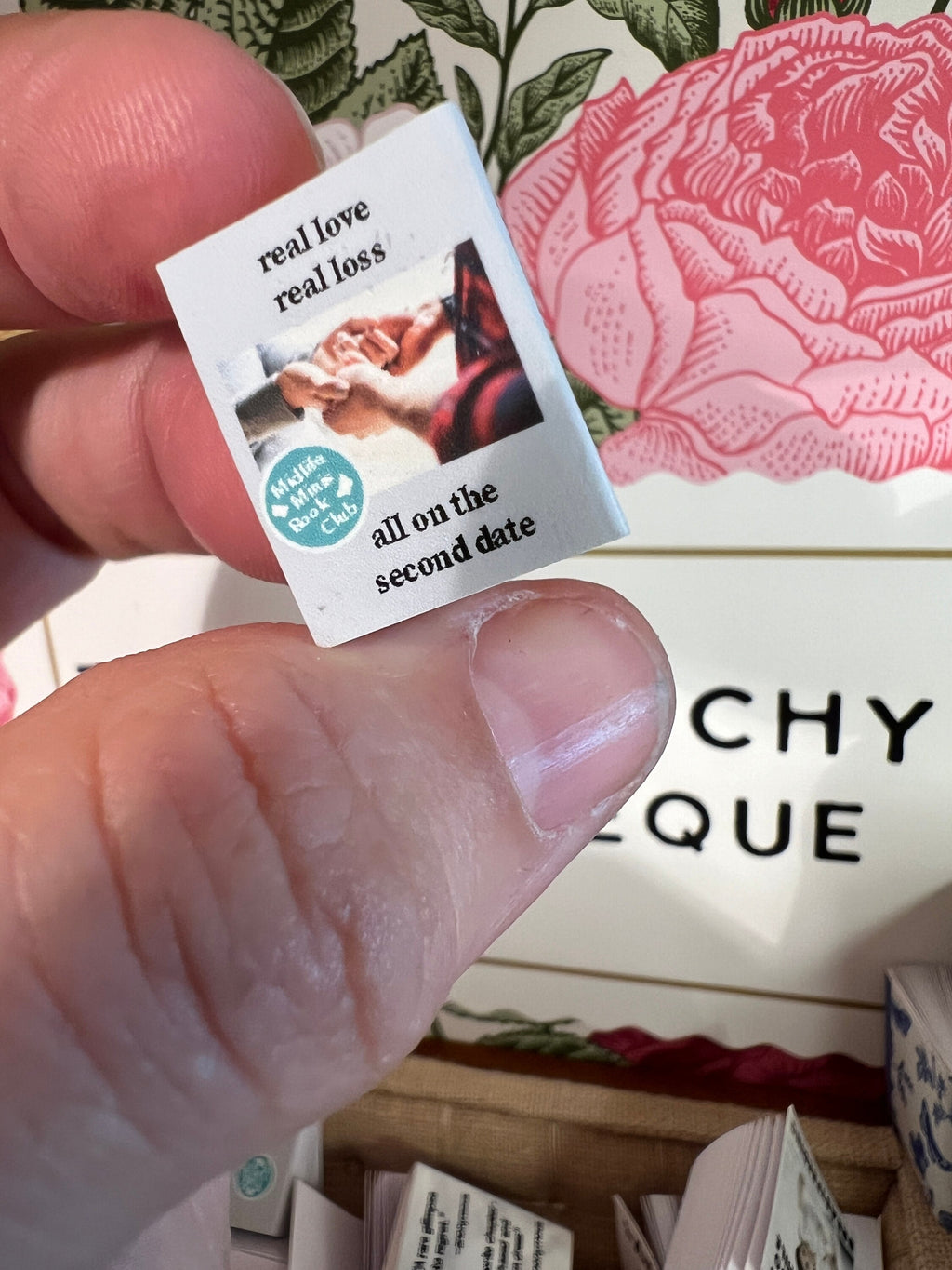 Dollhouse Miniature book, Second Date LGBTQ dollhouse miniature book, 1/12 scale dollhouse book, blank inside, 1/6 scale book