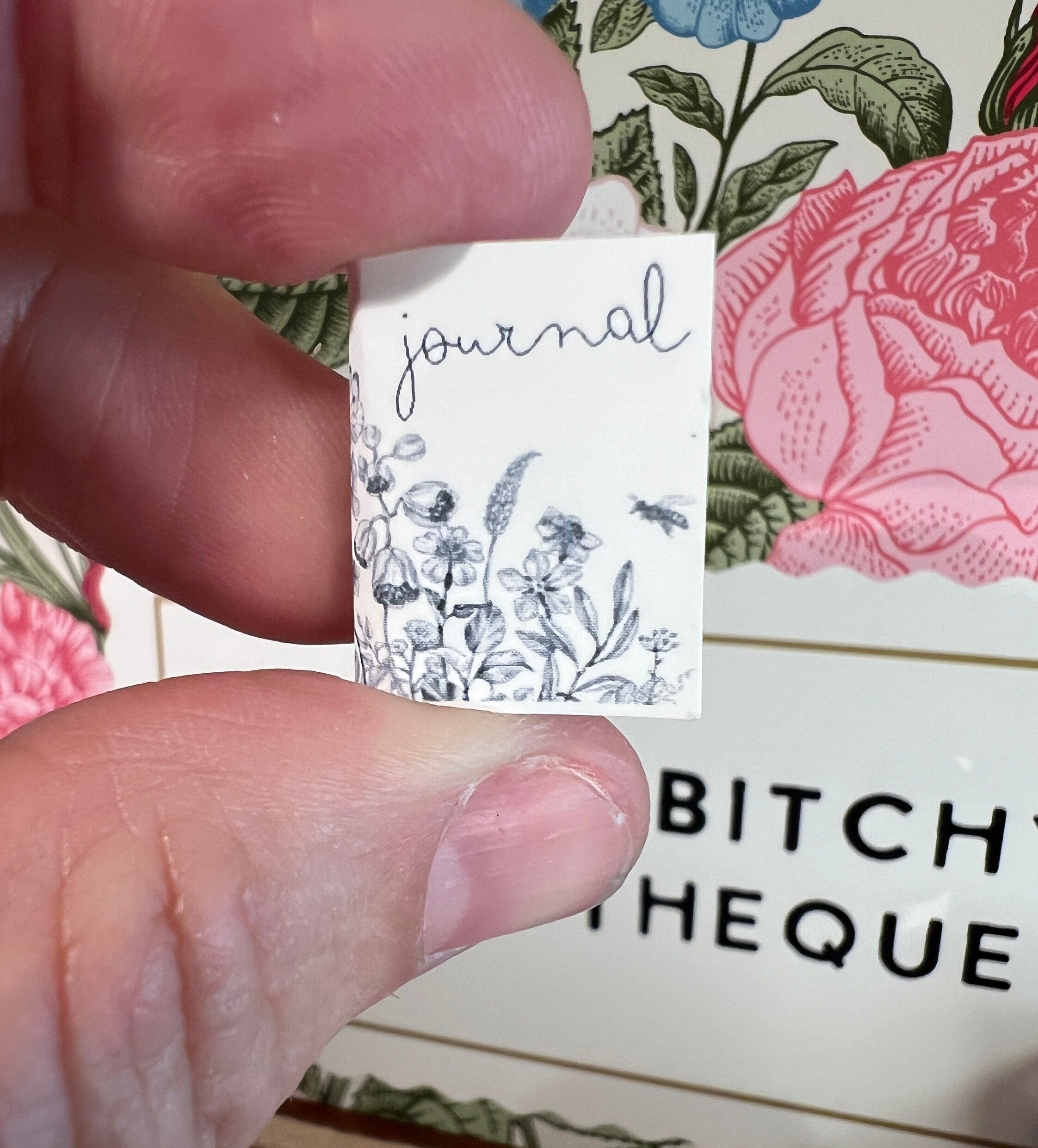 Dollhouse Miniature book, Journal dollhouse miniature book, 1/12 scale dollhouse book, blank inside, 1/6 scale book