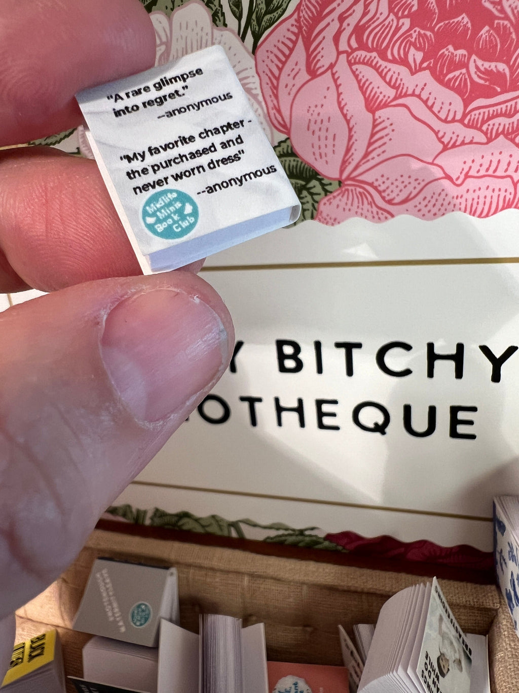 Dollhouse Miniature book, Wedding Dress dollhouse miniature book, 1/12 scale dollhouse book, blank inside, 1/6 scale book