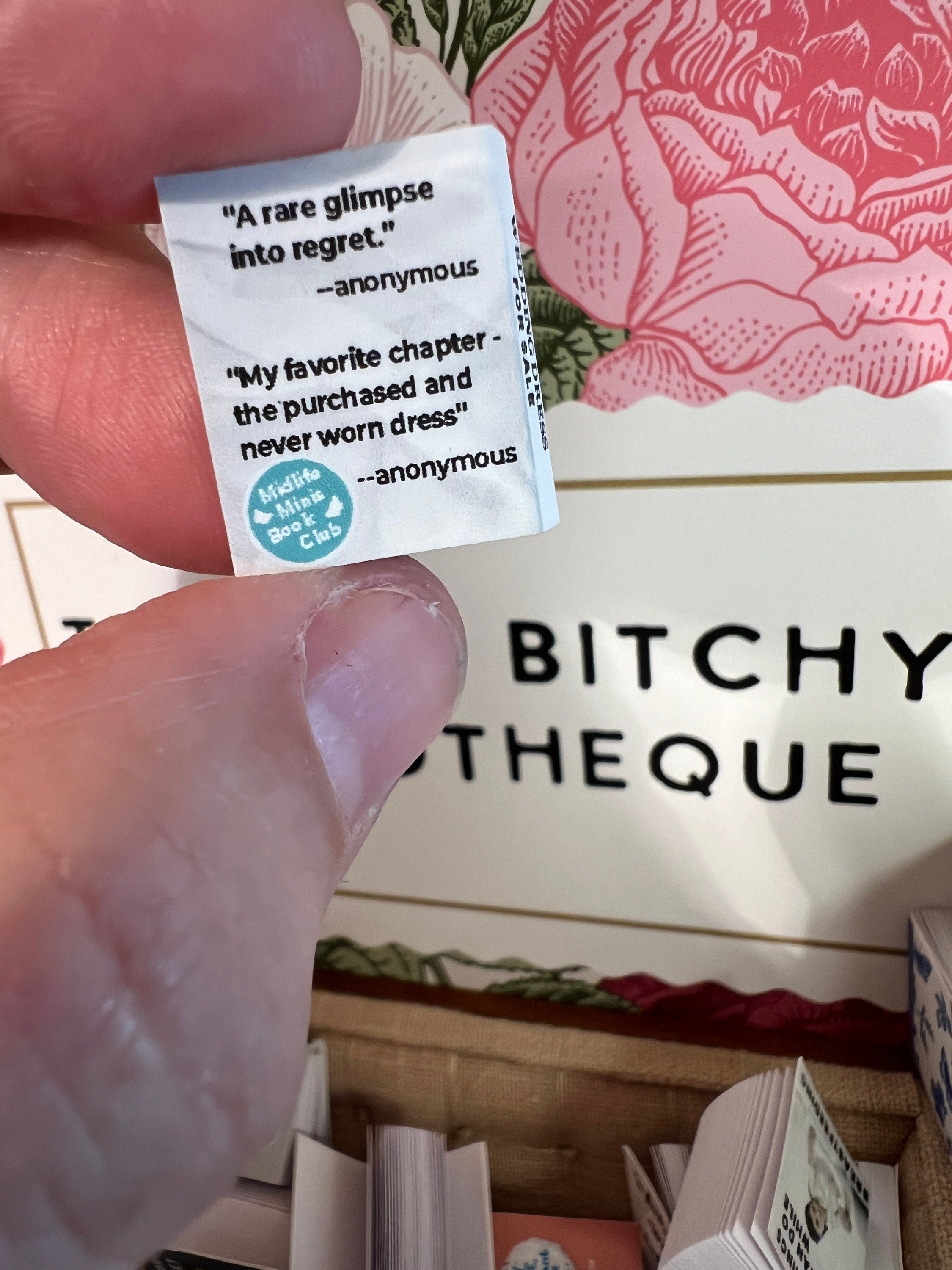 Dollhouse Miniature book, Wedding Dress dollhouse miniature book, 1/12 scale dollhouse book, blank inside, 1/6 scale book