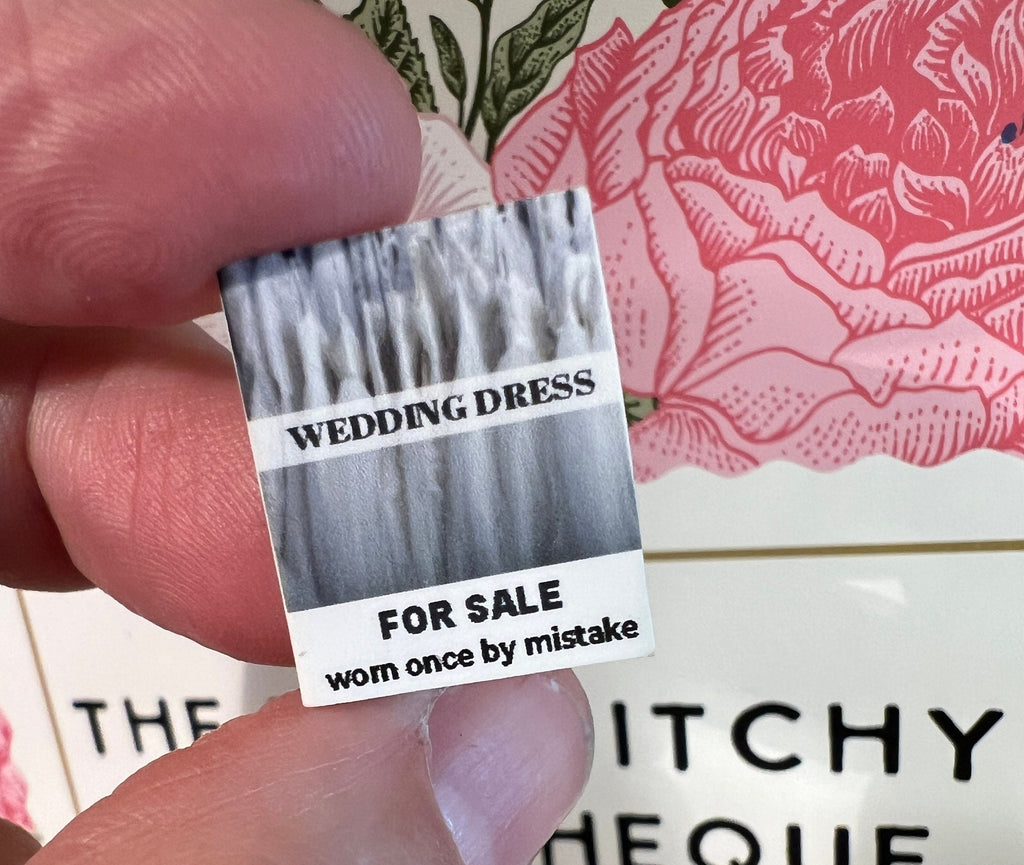 Dollhouse Miniature book, Wedding Dress dollhouse miniature book, 1/12 scale dollhouse book, blank inside, 1/6 scale book