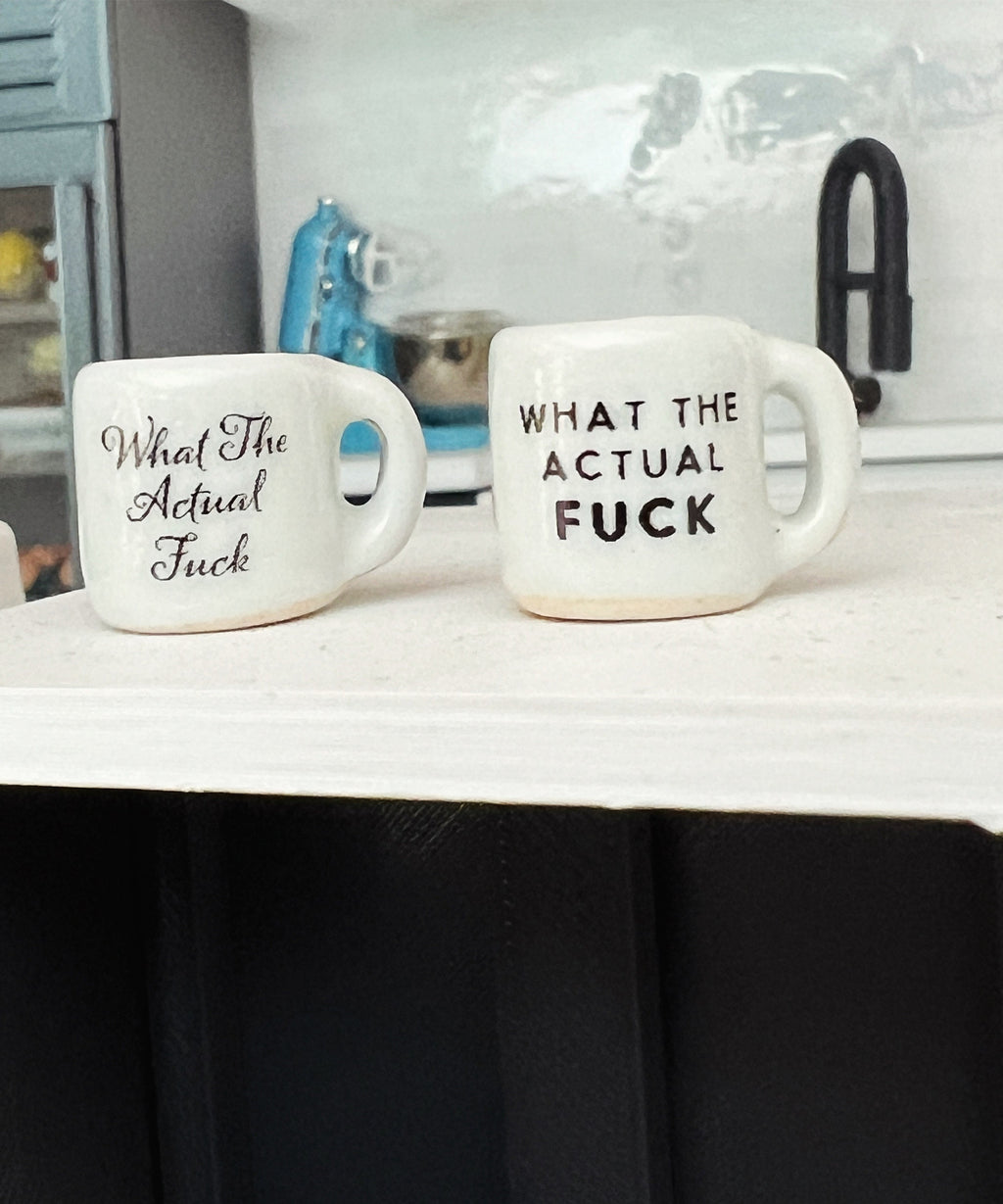 Dollhouse miniature coffee mug WTAF 1/12 scale dollhouse dishes