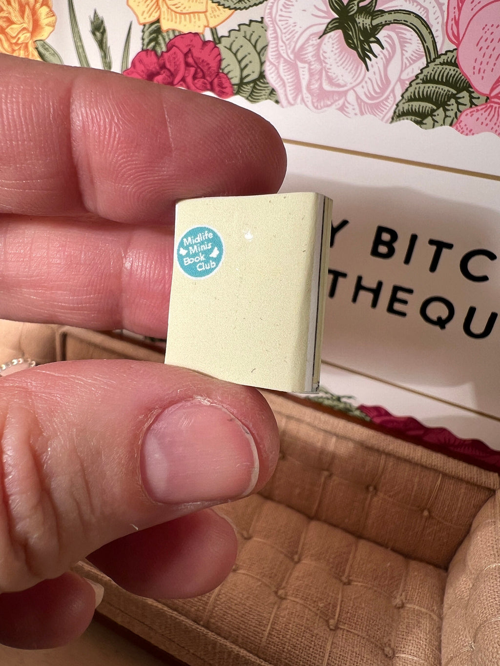 Dollhouse Miniature book, Fuck This dollhouse miniature book, 1/12 scale dollhouse book, blank inside, 1/6 scale book