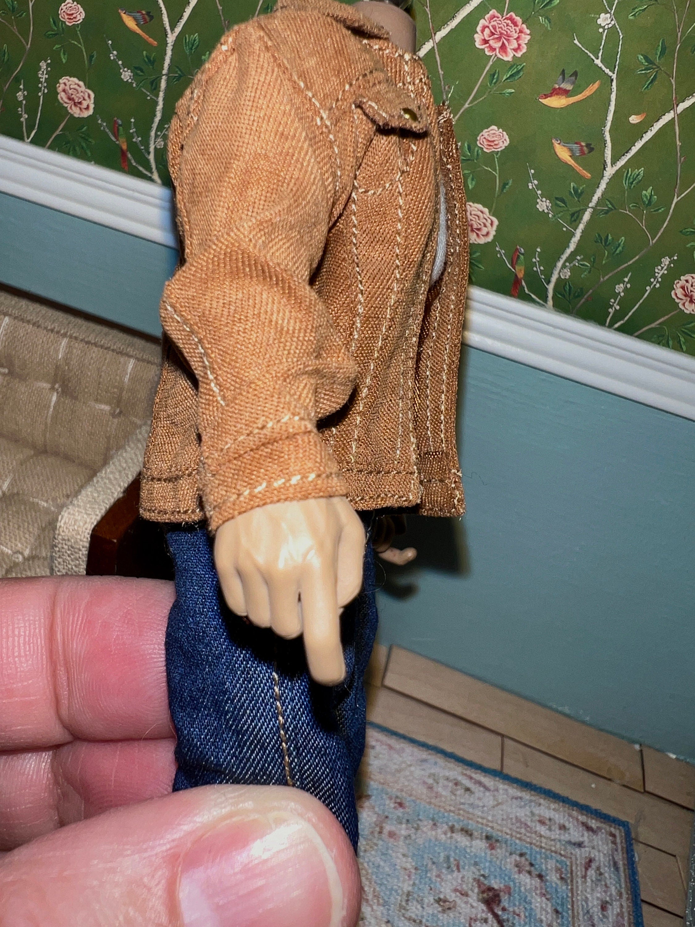 dollhouse miniature jacket 1/12 scale coat faux suede