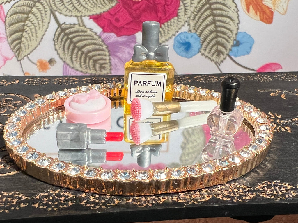 dollhouse miniature make-up, 1/12 scale lipstick, bathroom decor