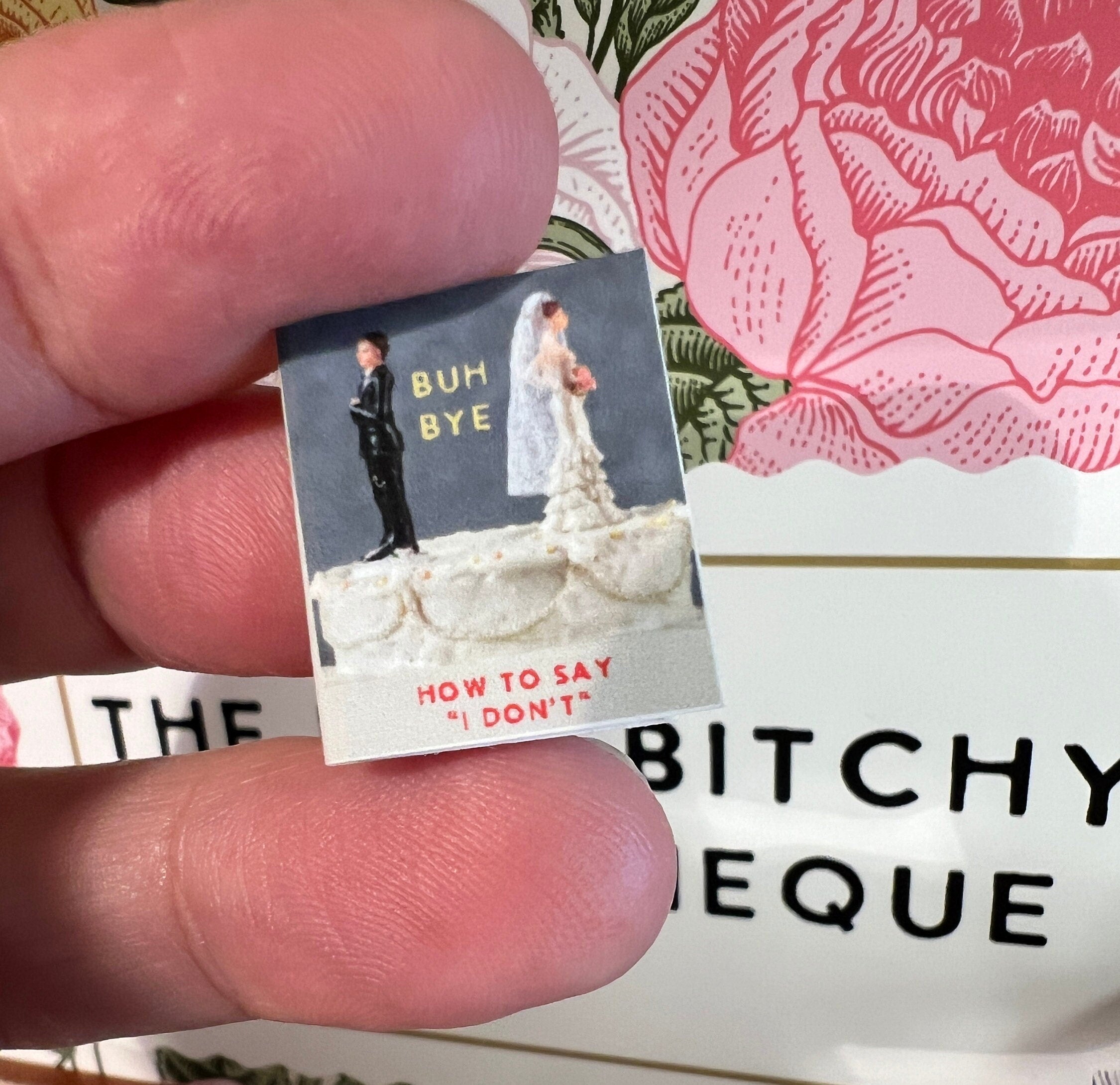 Dollhouse Miniature book, Buh Bye, 1/12 scale dollhouse book, blank inside, 1/6 scale book