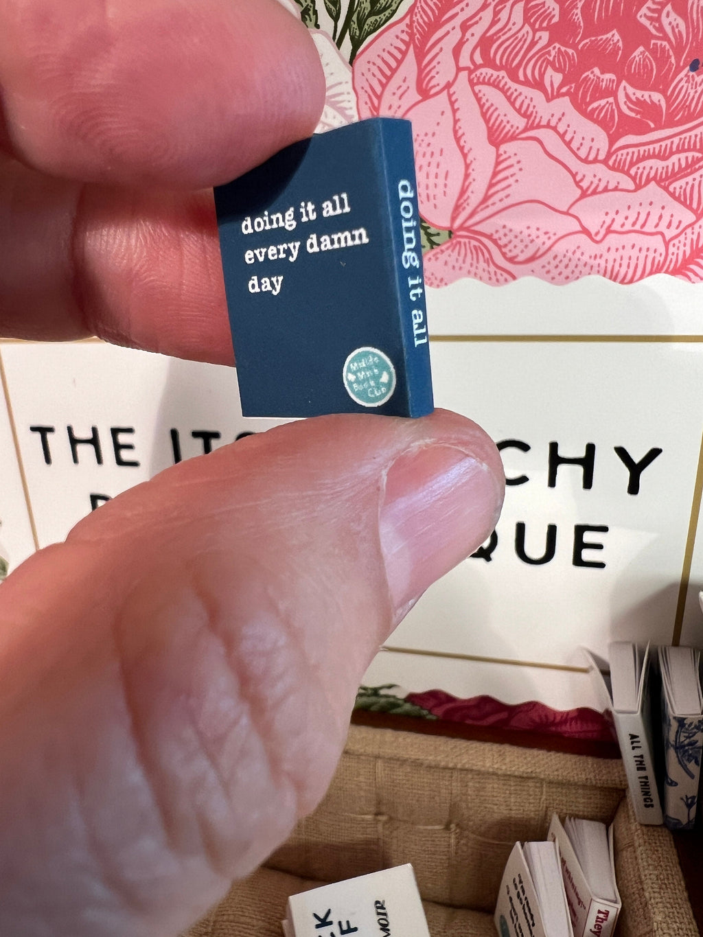 Dollhouse Miniature book, Breastfeeding book, 1/12 scale dollhouse book, blank inside, 1/6 scale book