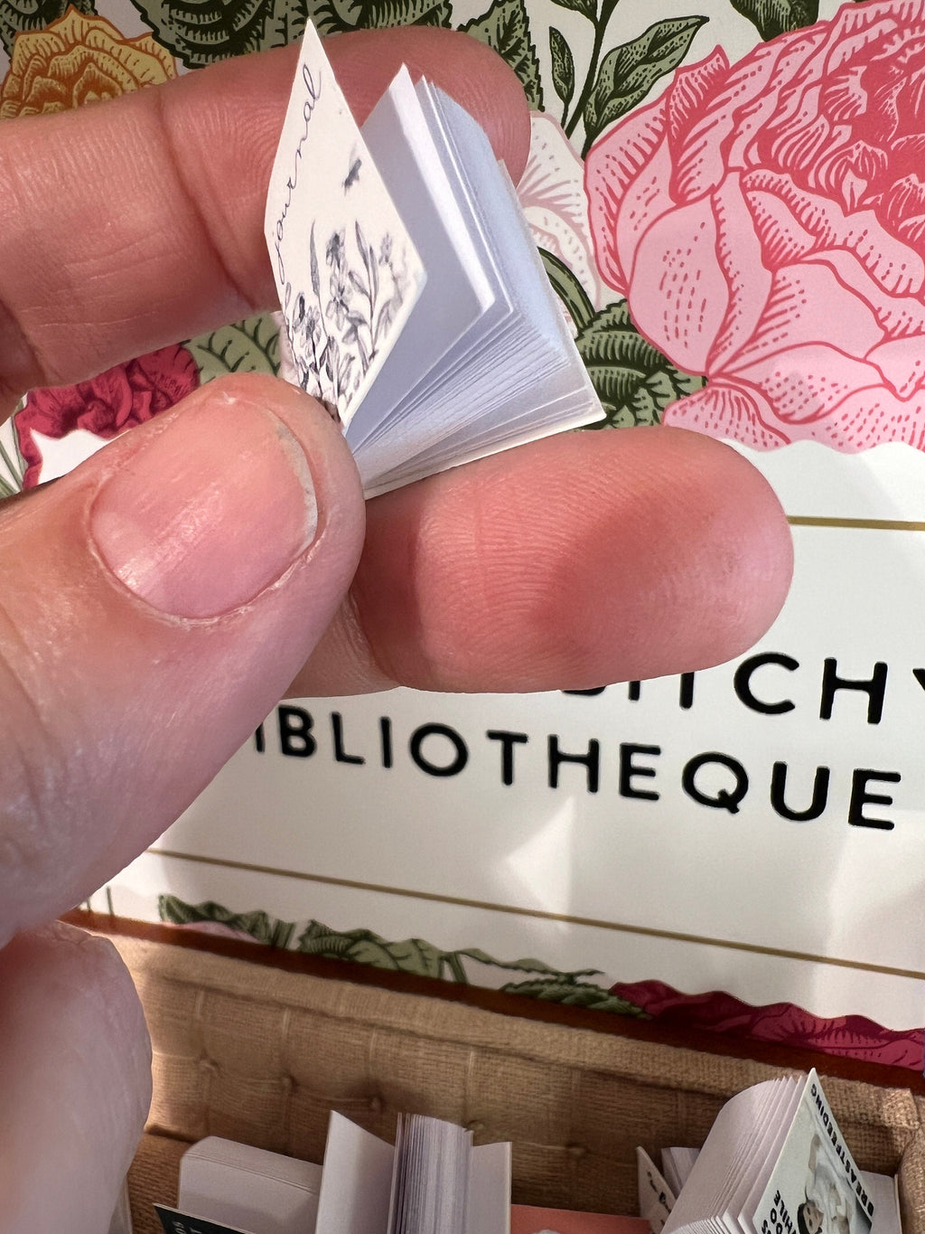 Dollhouse Miniature book, Journal dollhouse miniature book, 1/12 scale dollhouse book, blank inside, 1/6 scale book