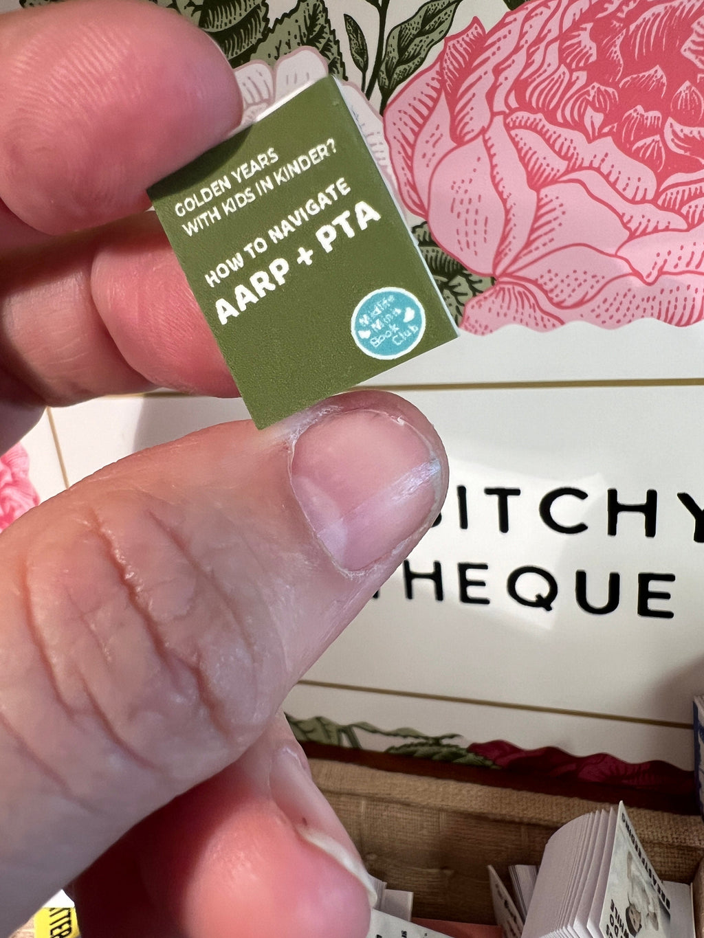 Dollhouse Miniature book, Old Mother miniature book, 1/12 scale dollhouse book, blank inside, 1/6 scale option