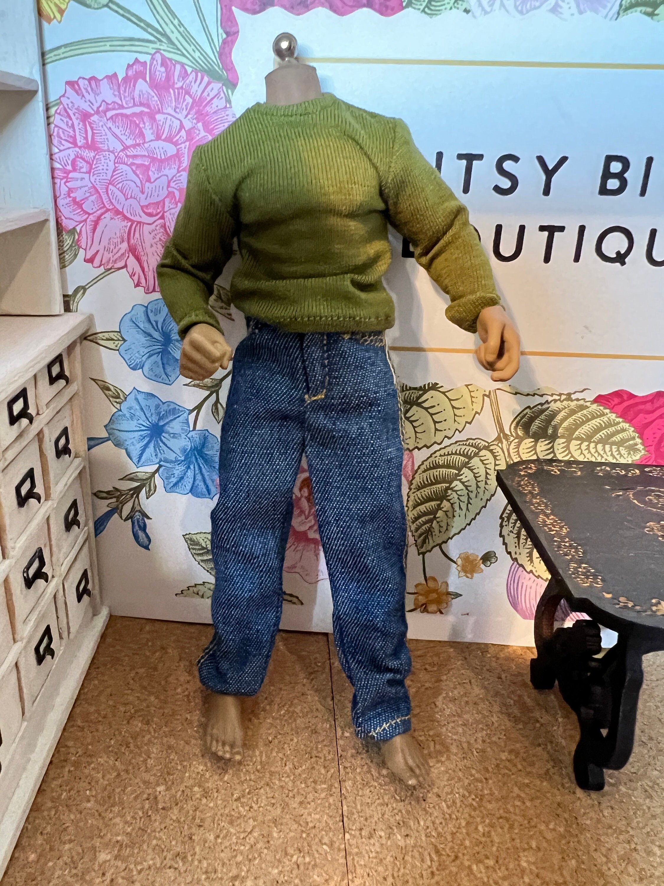 dollhouse miniature shirt 1/12 long sleeve shirt unisex top