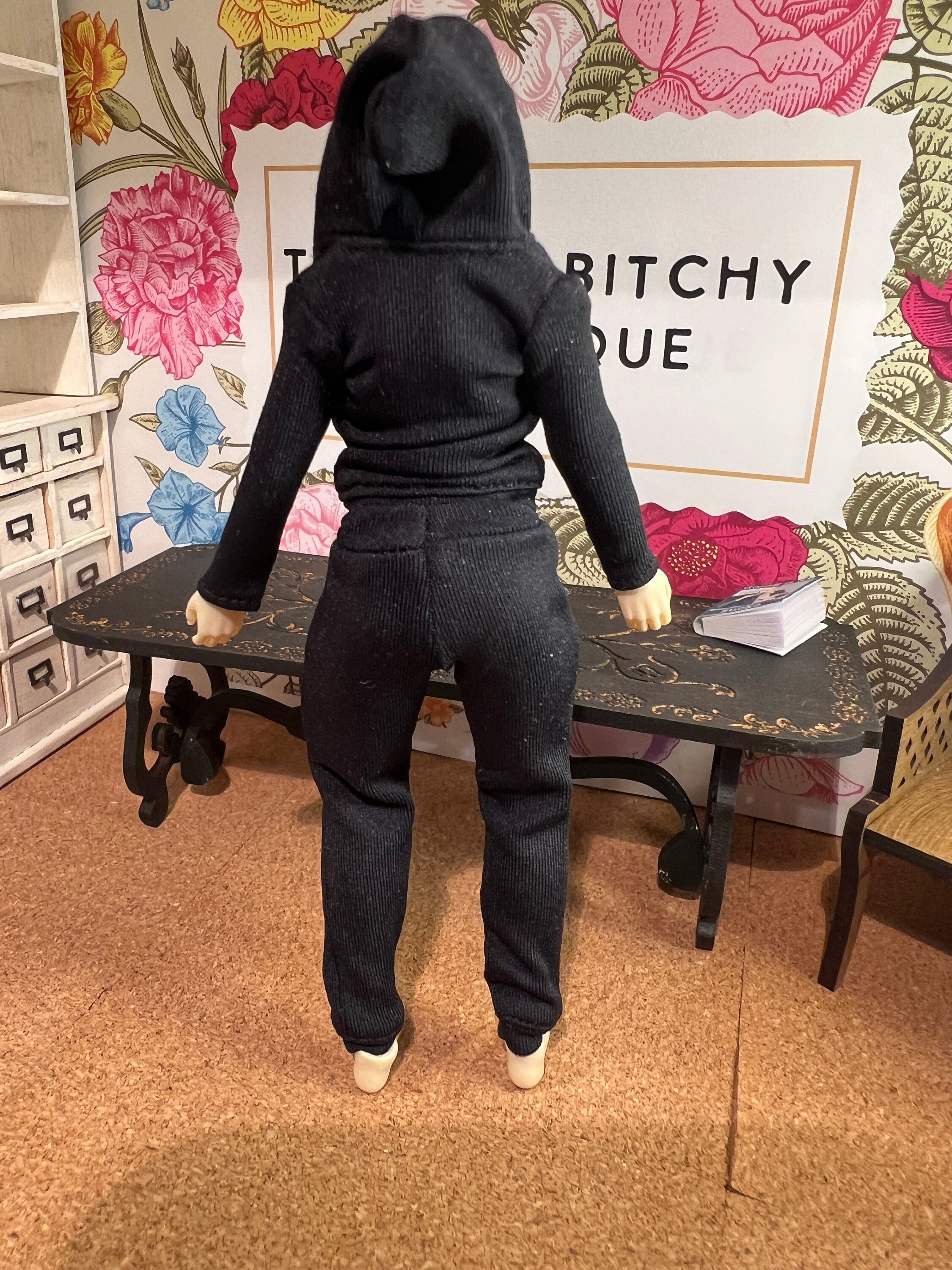 dollhouse miniature jogger and hoodie sweatshirt set 1/12 clothes female exercise