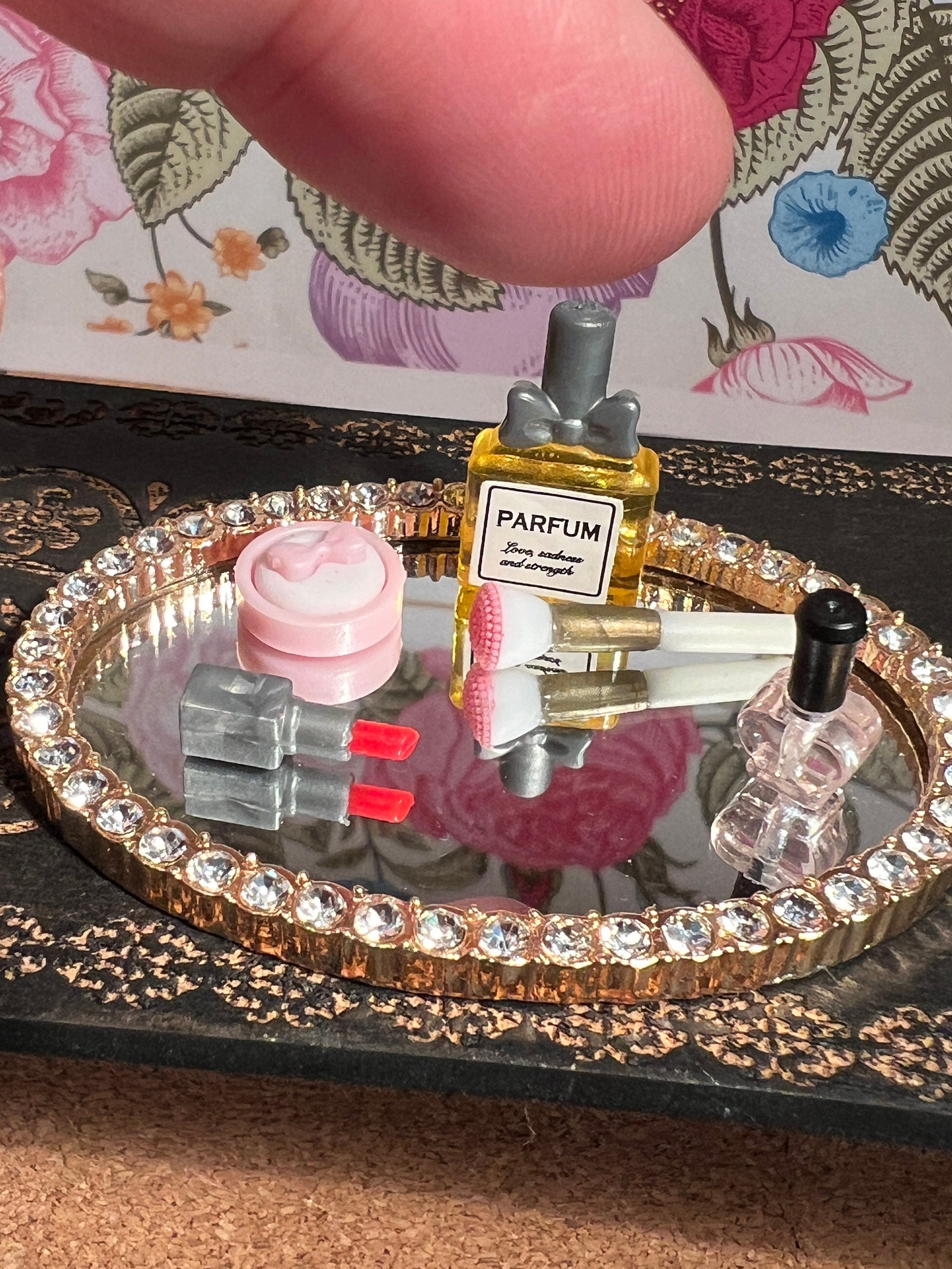 dollhouse miniature make-up, 1/12 scale lipstick, bathroom decor