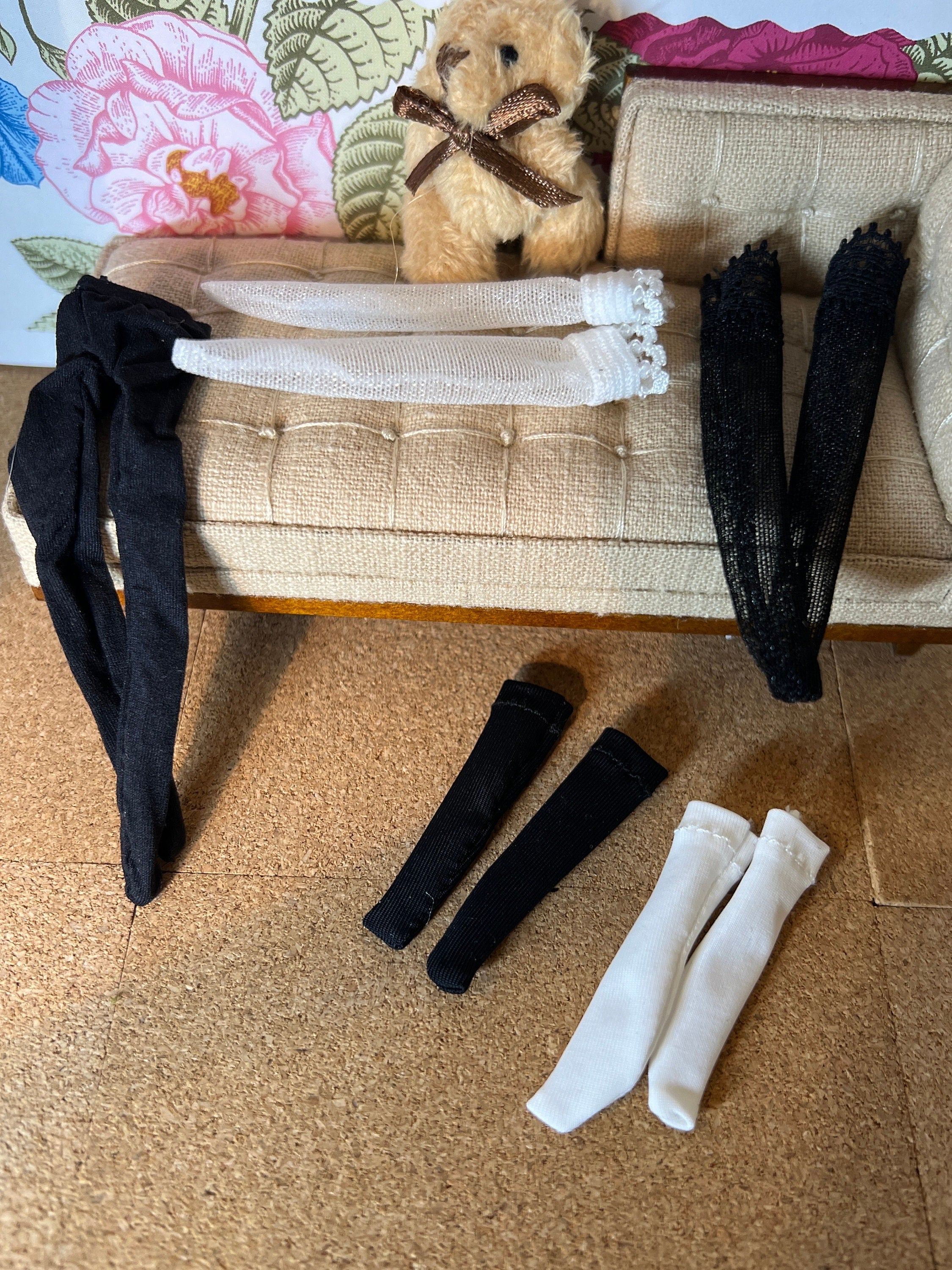 Miniature lace stockings, miniature panty hose, 1/12 lingerie