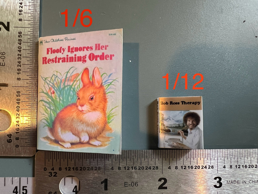 Dollhouse Miniature book, WTF Cats, miniature book, 1/12 scale dollhouse book, blank inside, 1/6 scale option