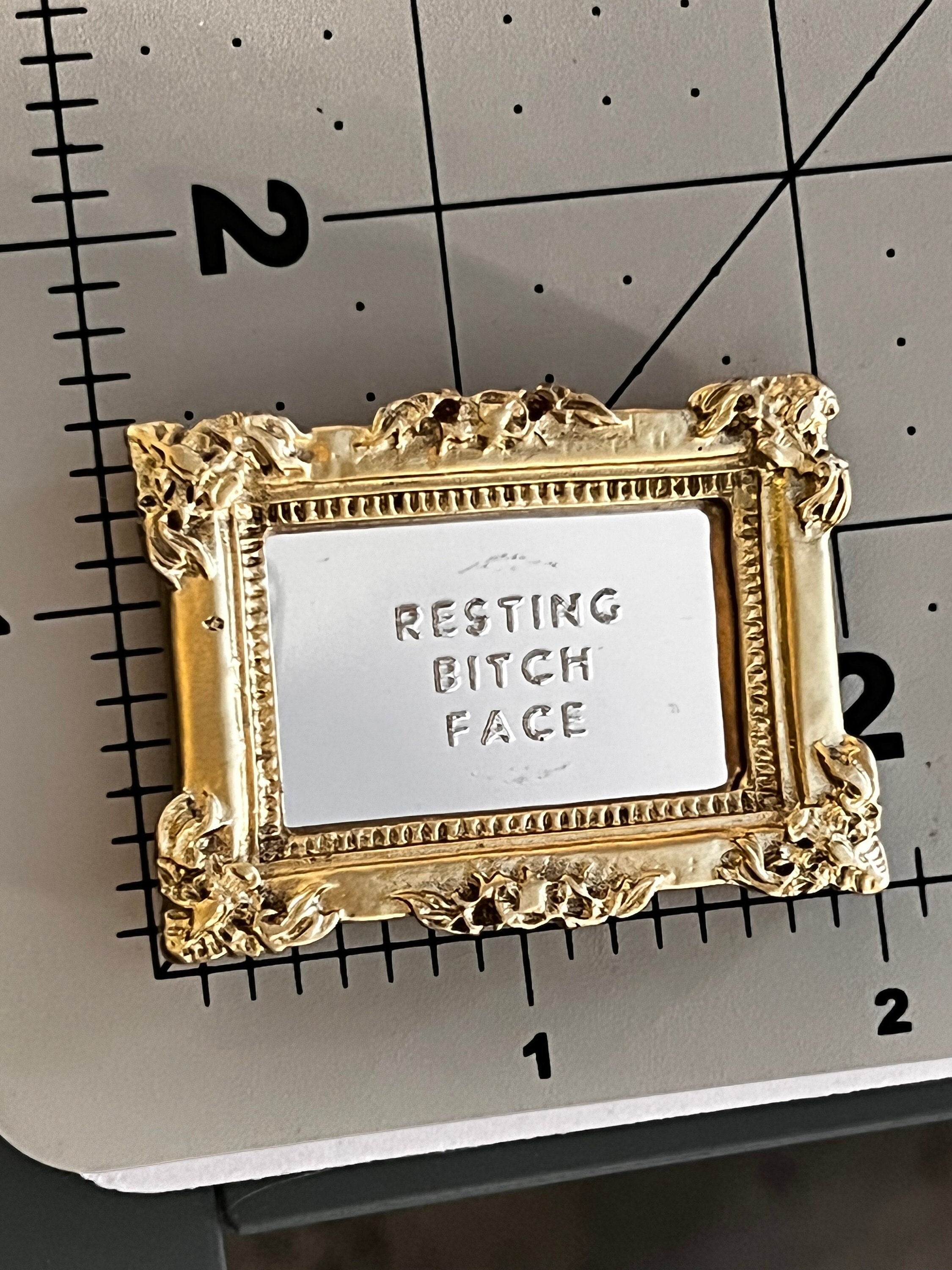 dollhouse miniature Resting Bitch Face mirror dollhouse decor can be used 1/12 and 1/6 scale