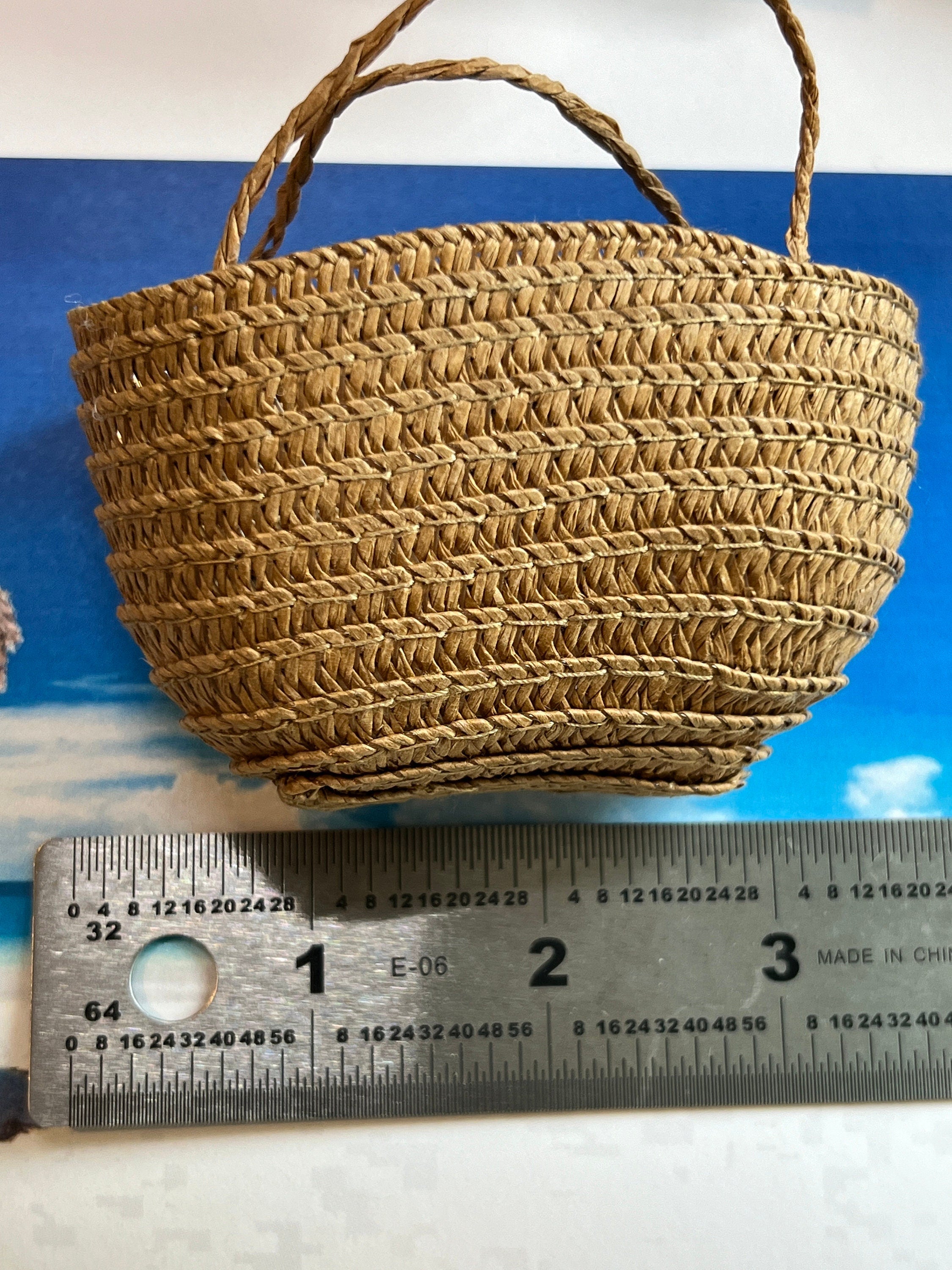 dollhouse miniature purse 1/12 scale and 1/6 scale beach tote or shopping tote