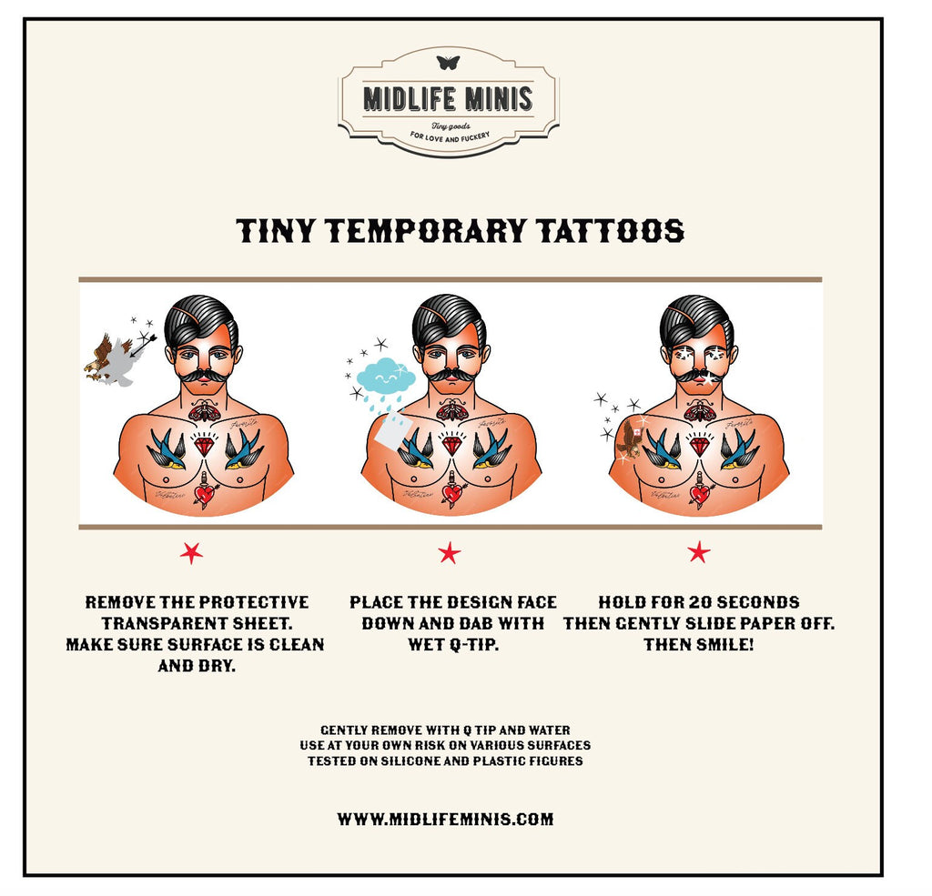 dollhouse miniature tattoos, 1/12 scale tattoos