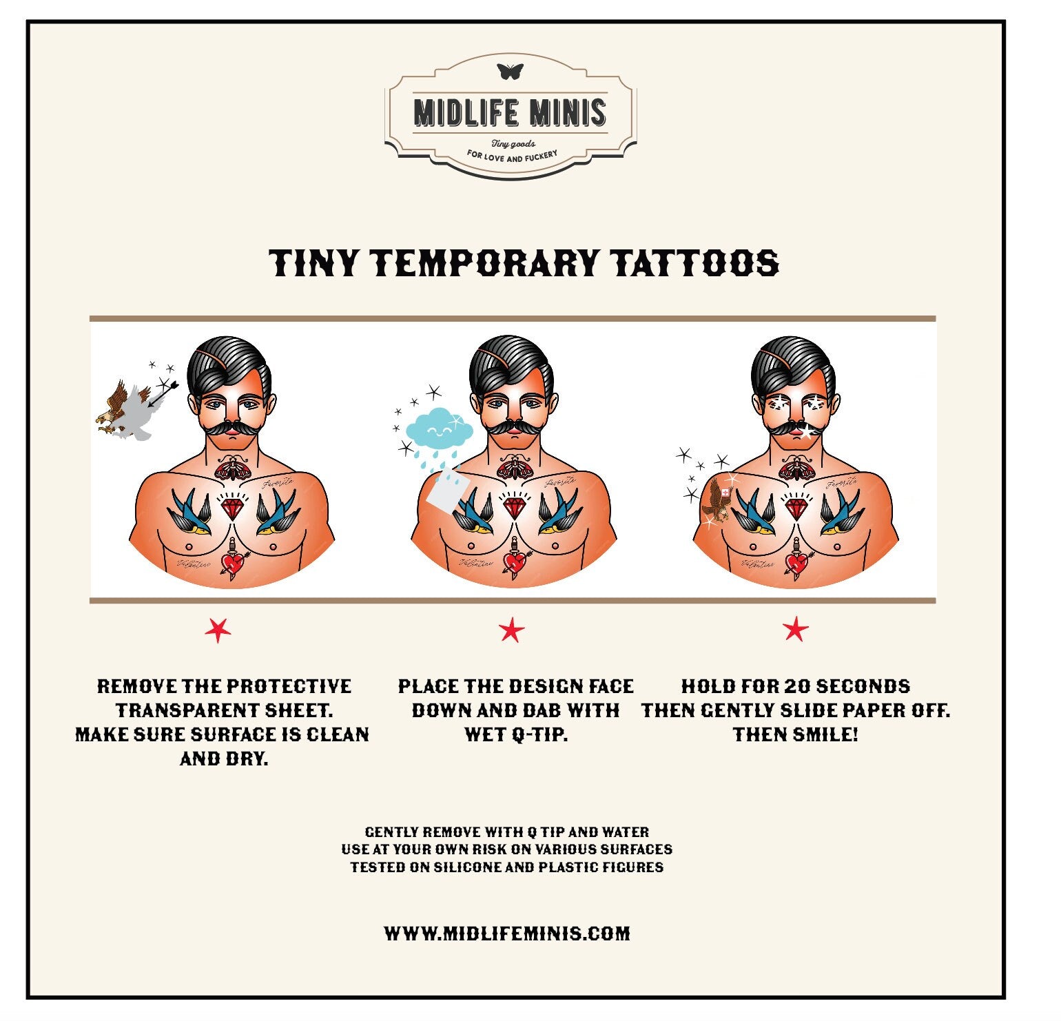 dollhouse miniature tattoos, 1/12 scale tattoos