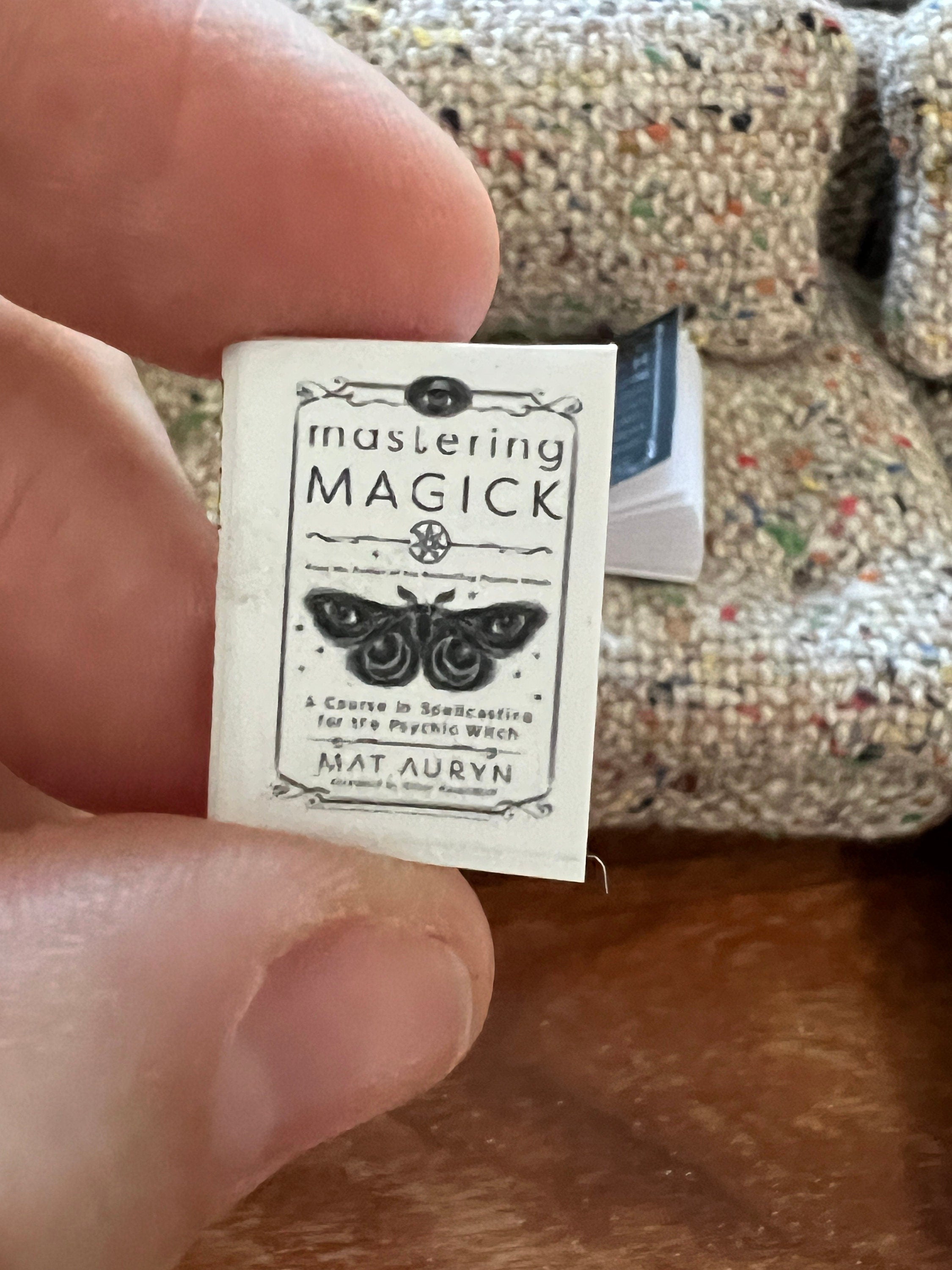 Dollhouse Miniature book, Witch books 1/12 dollhouse miniature magic fairy witch spells 1/6 scale halloween gothic magic astrology Candles tarots crystal healing moon