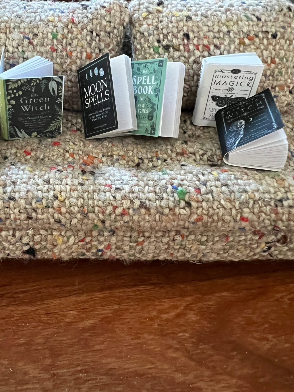 Dollhouse Miniature book, Witch books 1/12 dollhouse miniature magic fairy witch spells 1/6 scale halloween gothic magic astrology Candles tarots crystal healing moon